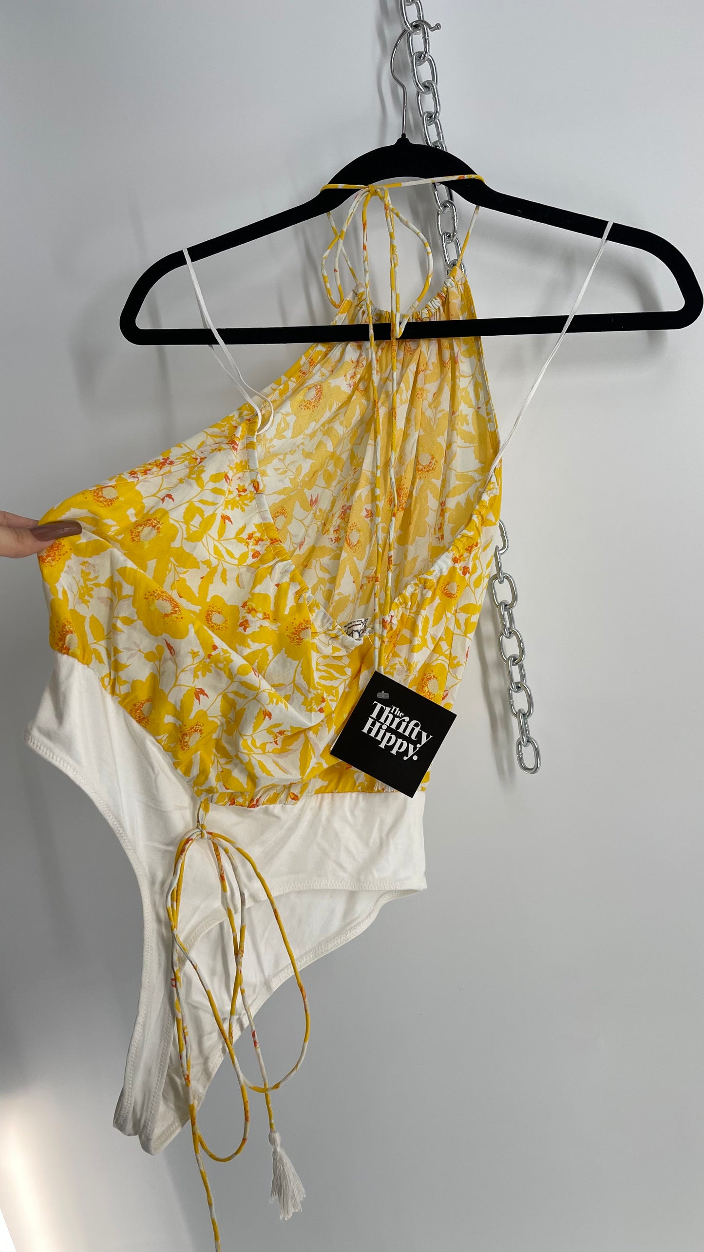 Intimately Free People Yellow Floral Bodysuit (Medium)