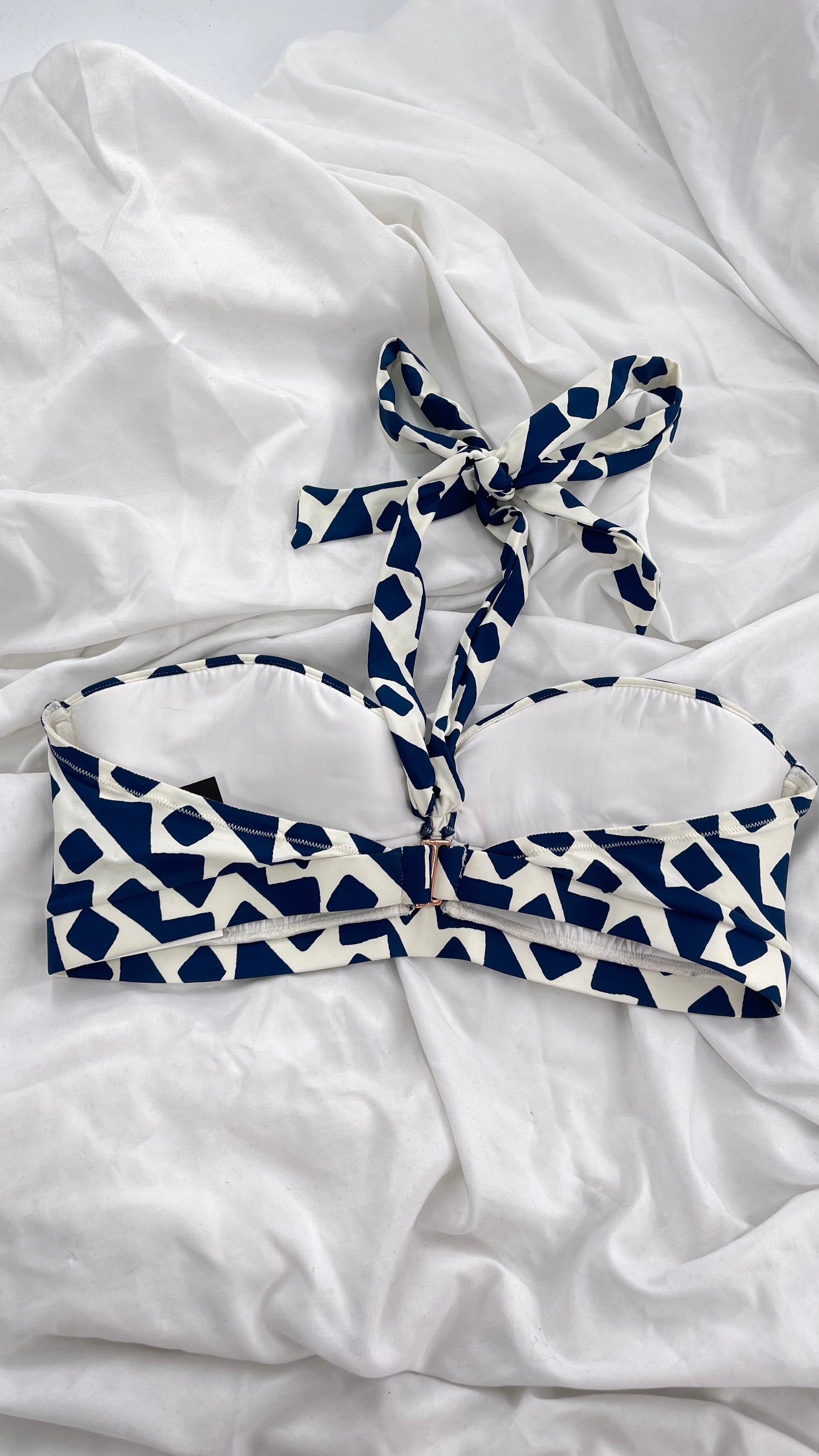 Anthropologie ALIHOP Navy and White Swim Top (Large)
