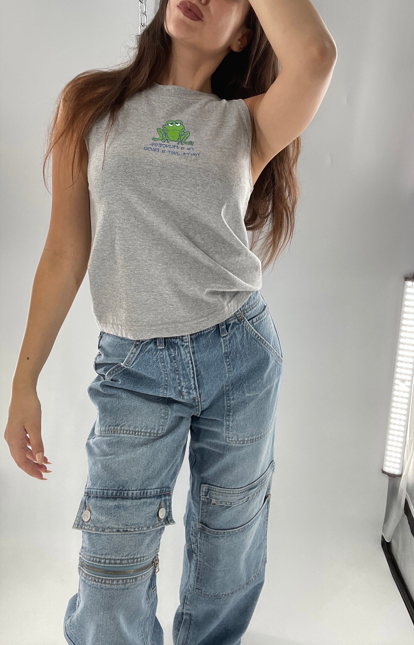 Deadstock Vintage Cropped Tank “I’m a Princess. You’re just a frog”