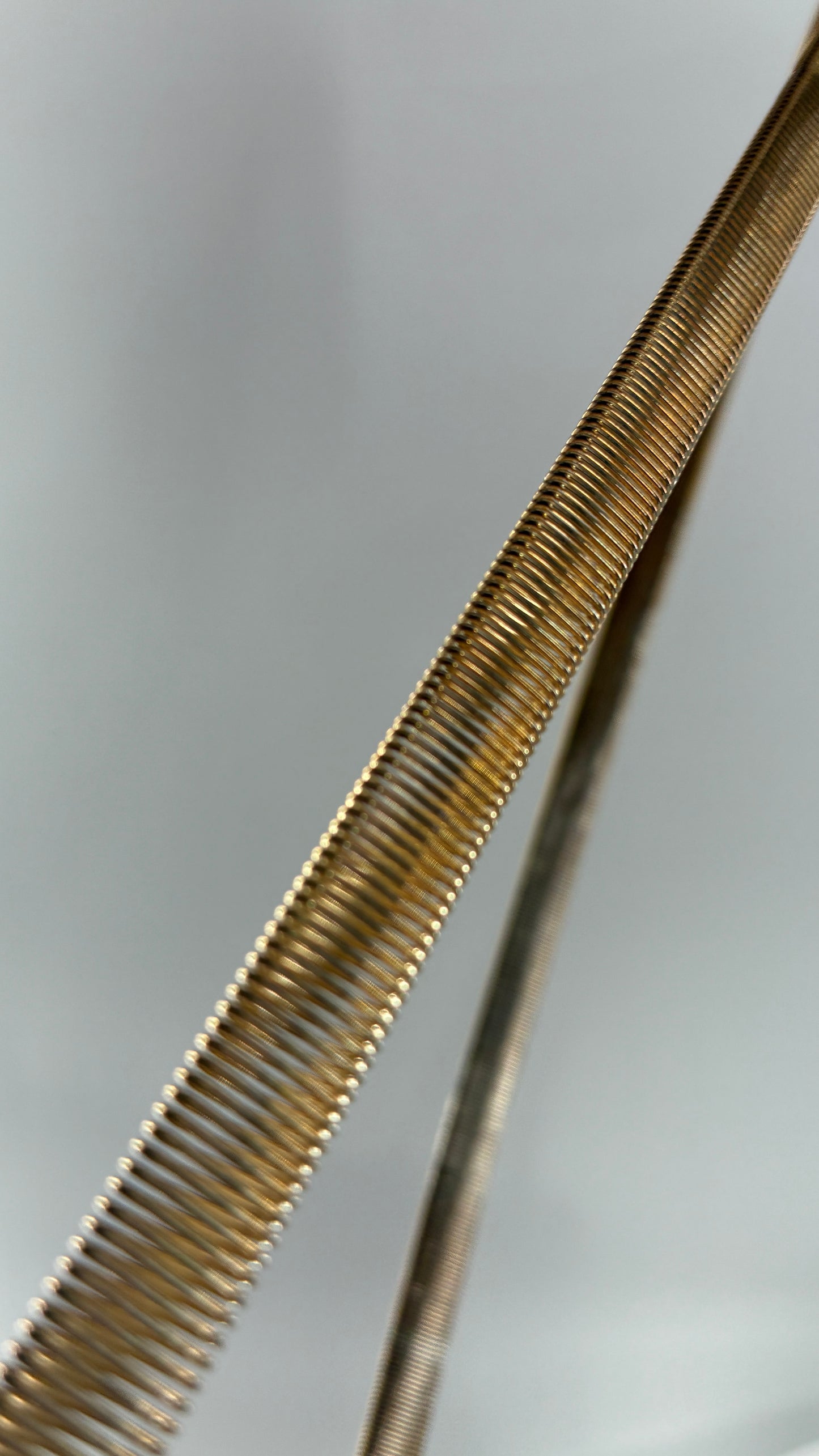 Vintage Silver and Gold Thin Stretchy Metal Belt with Mesh Bow