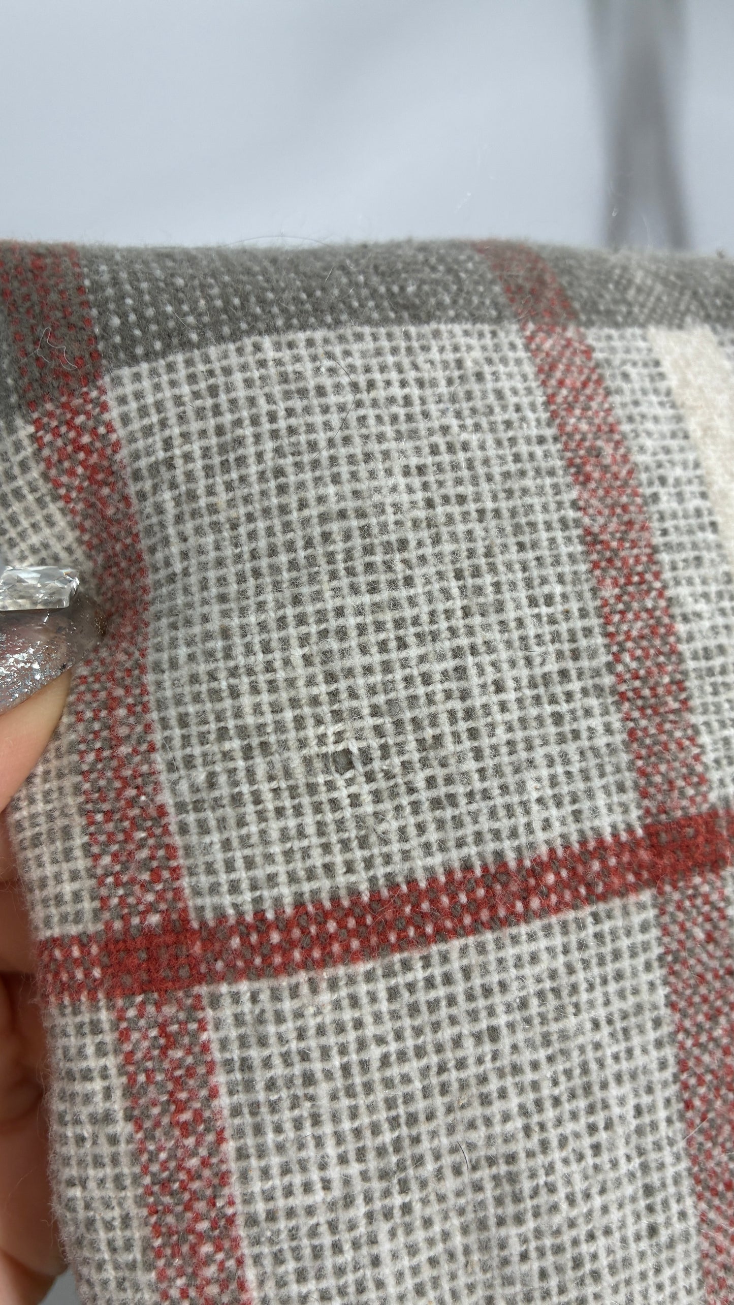 Vintage Hallmark Oversized Extremely Thick 100% Cotton Fringed Blanket Scarf