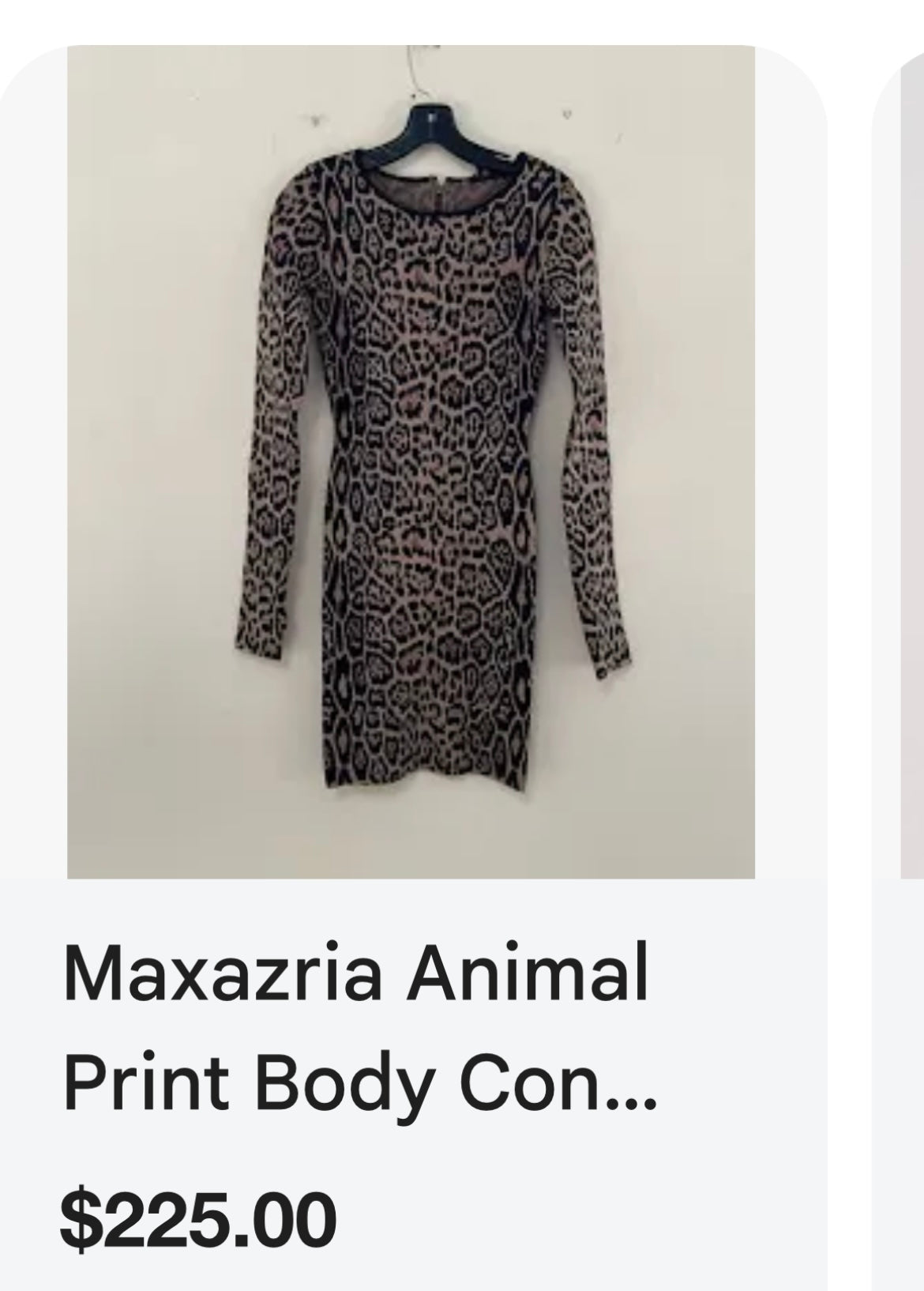 Vintage BCBG MAXAZRIA Sheena Ultra Thick Knit, Compression Leopard/Cheetah Printed Mini Dress (XS)