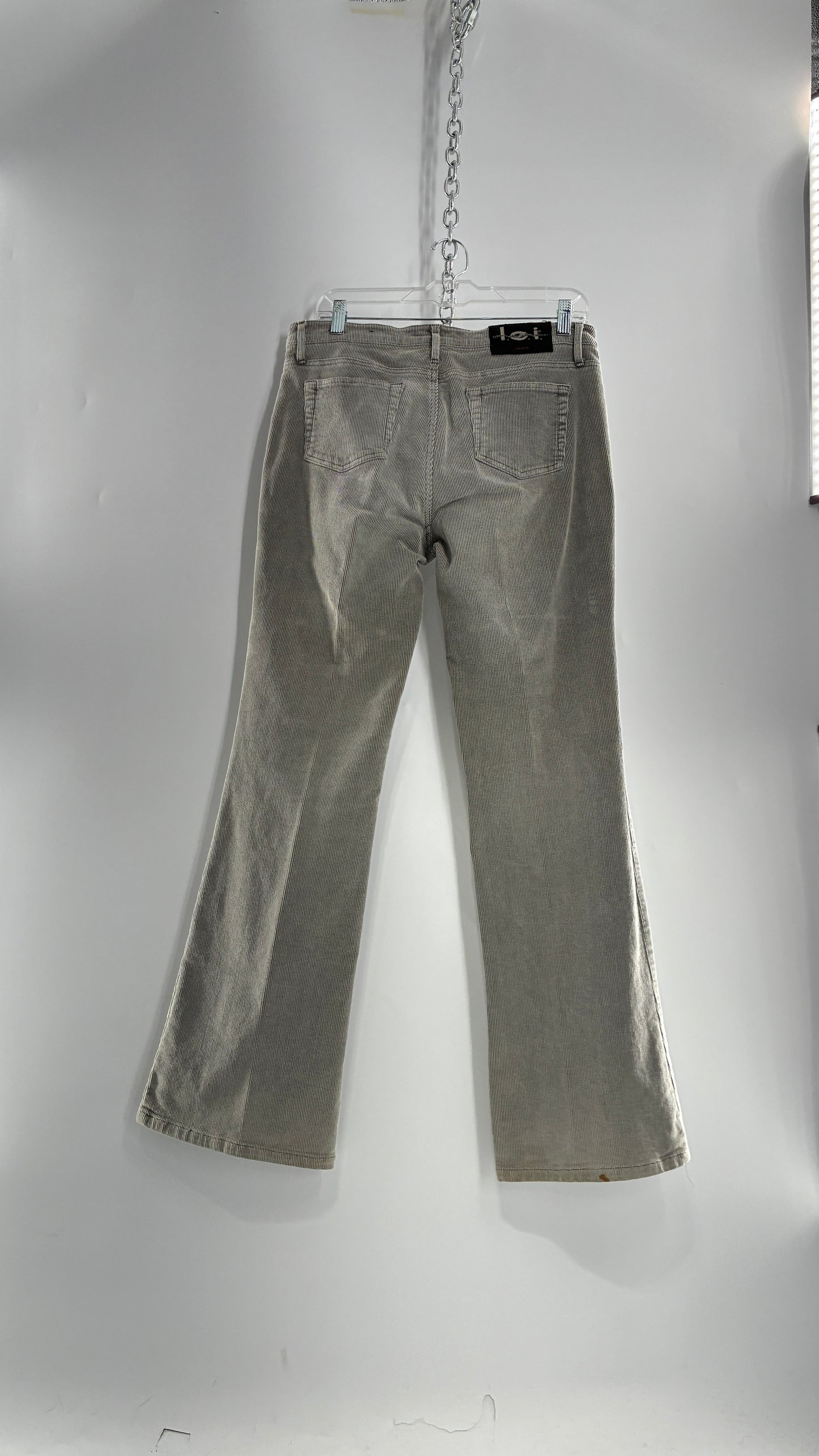 Vintage LEI Grey Corduroy Flare Pants with Fading Detail (13)