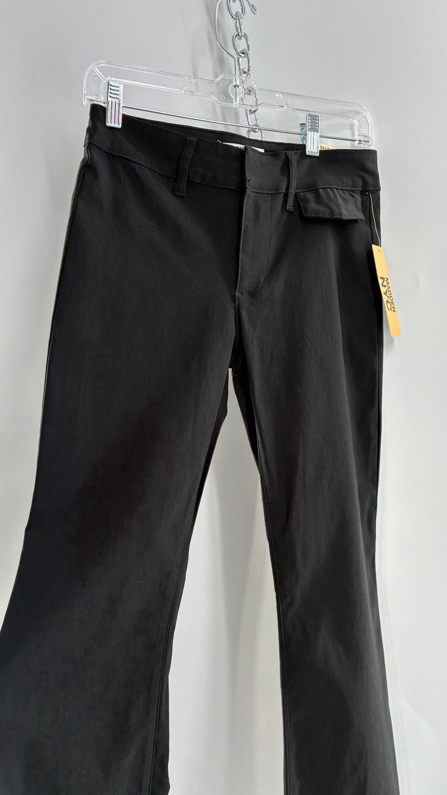 Deadstock Vintage MADDEN NYC Stretchy Black Mid Rise Flare (Small)