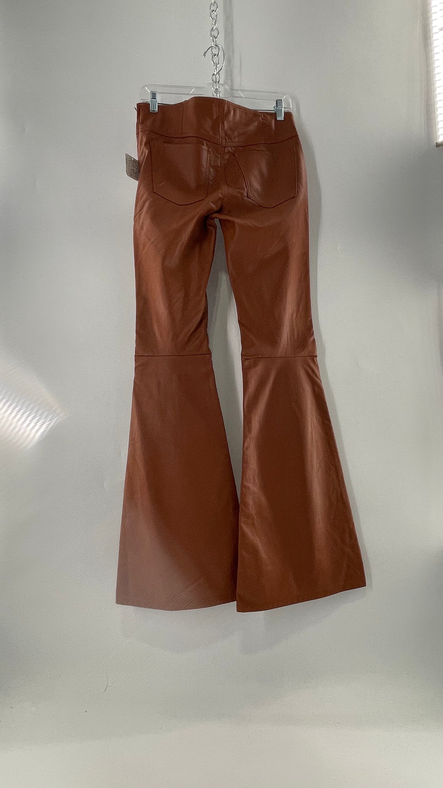 Free People Cognac Vegan Leather Flare (26W)