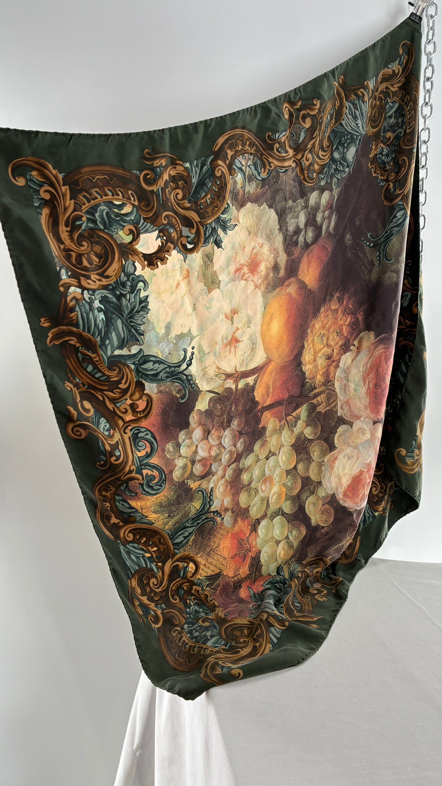 Vintage GIAN FRANCOFERRE Renaissance Style Painting Scarf