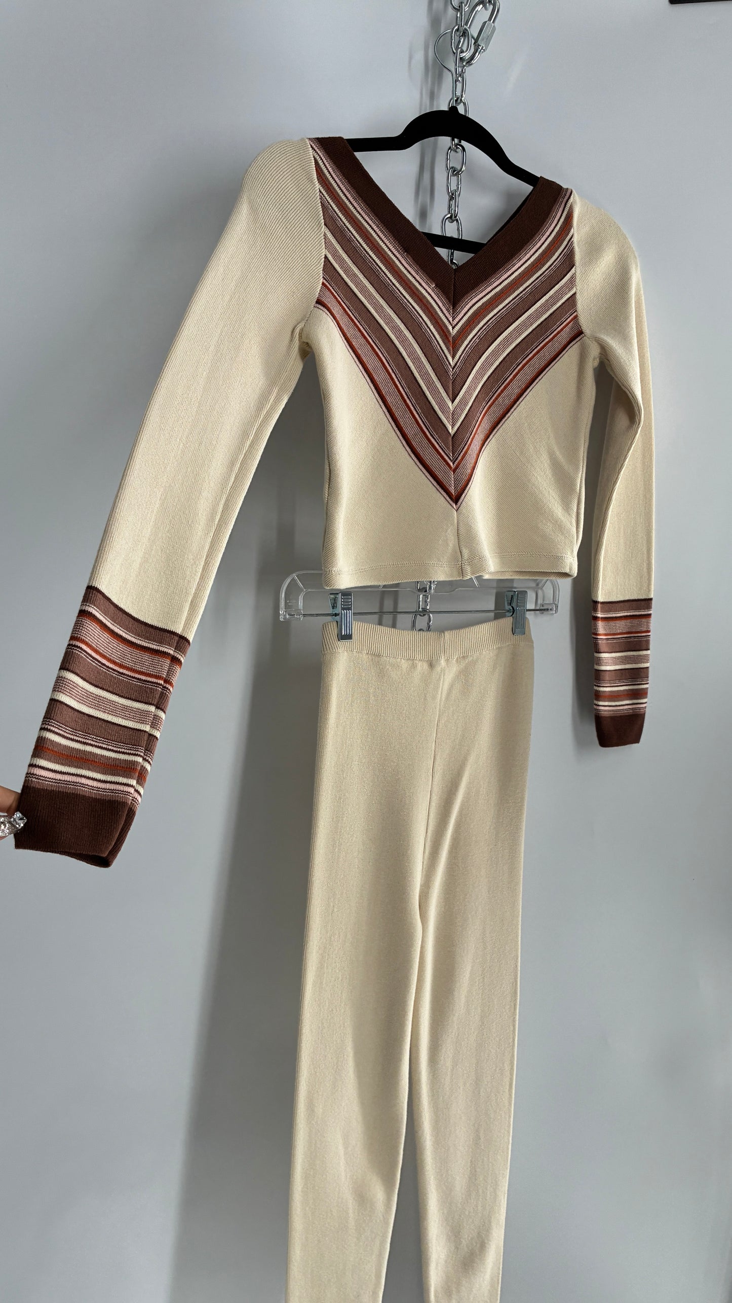 Intimately Free People Worn Knit 70s Style 2 Piece Set (Small)