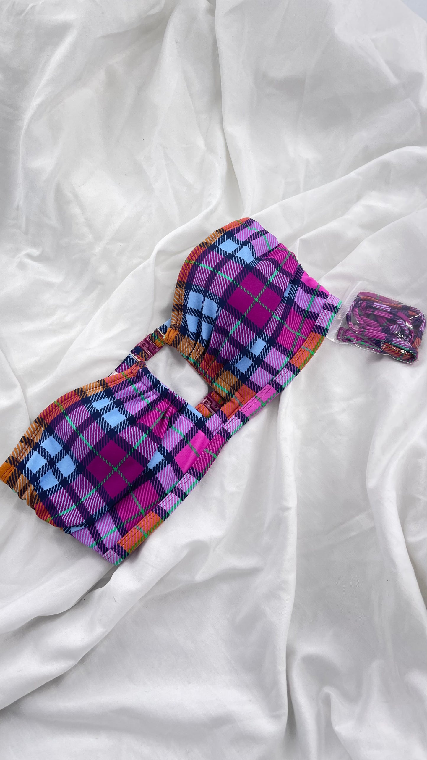 Urban Outfitters Out From Under Plaid Swim Top (Small)
