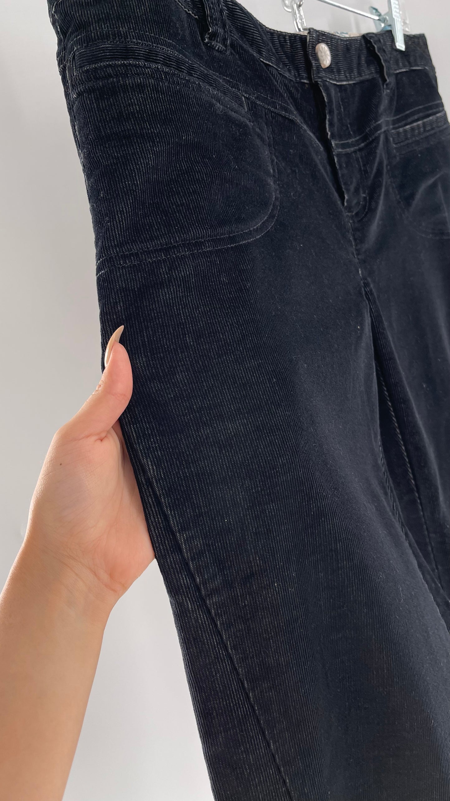 Athleta Black Flare Corduroy Pants (Size 14/L)