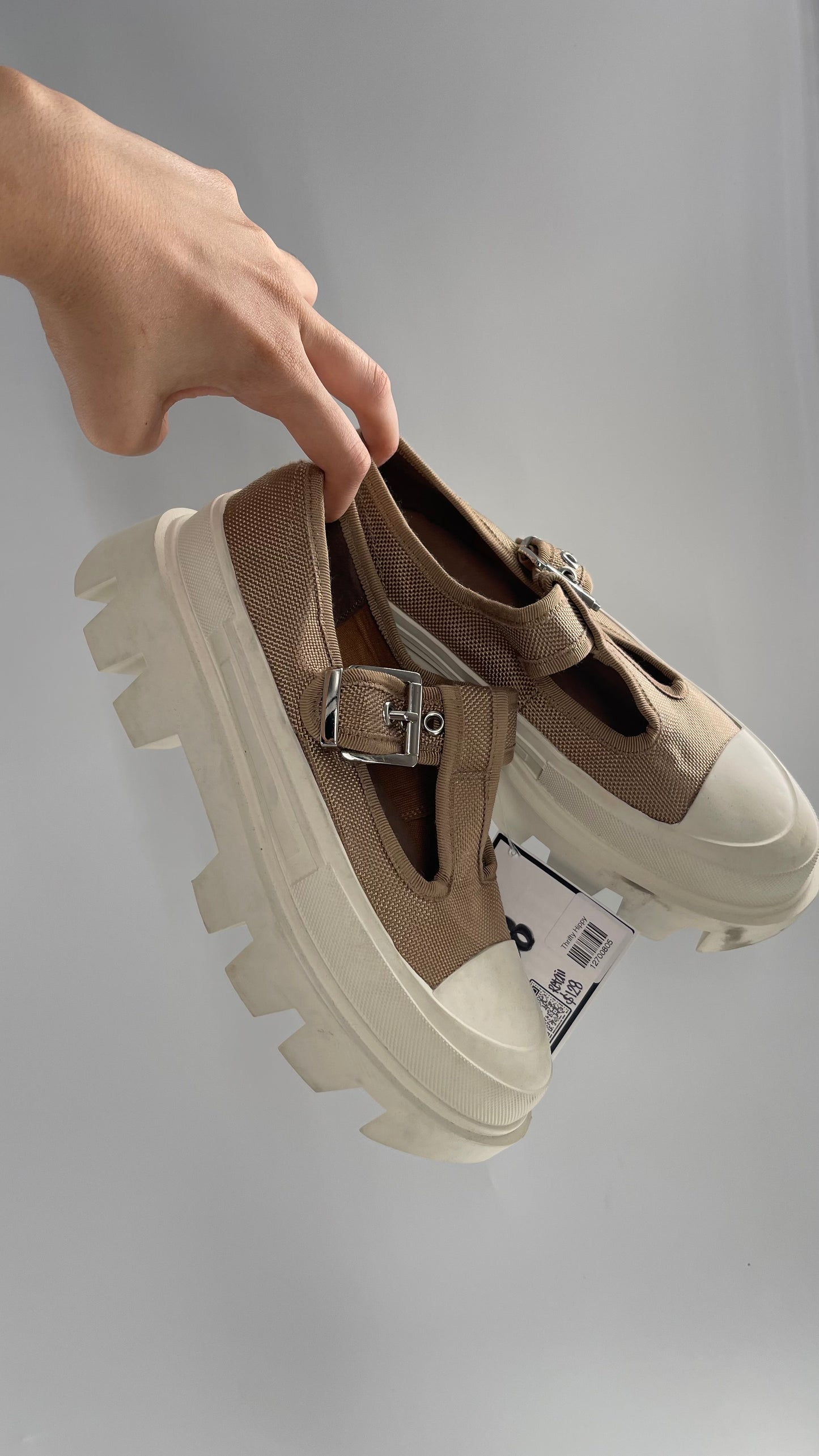 Jeffrey Campbell Marley Tan Canvas Mary Janes (6)