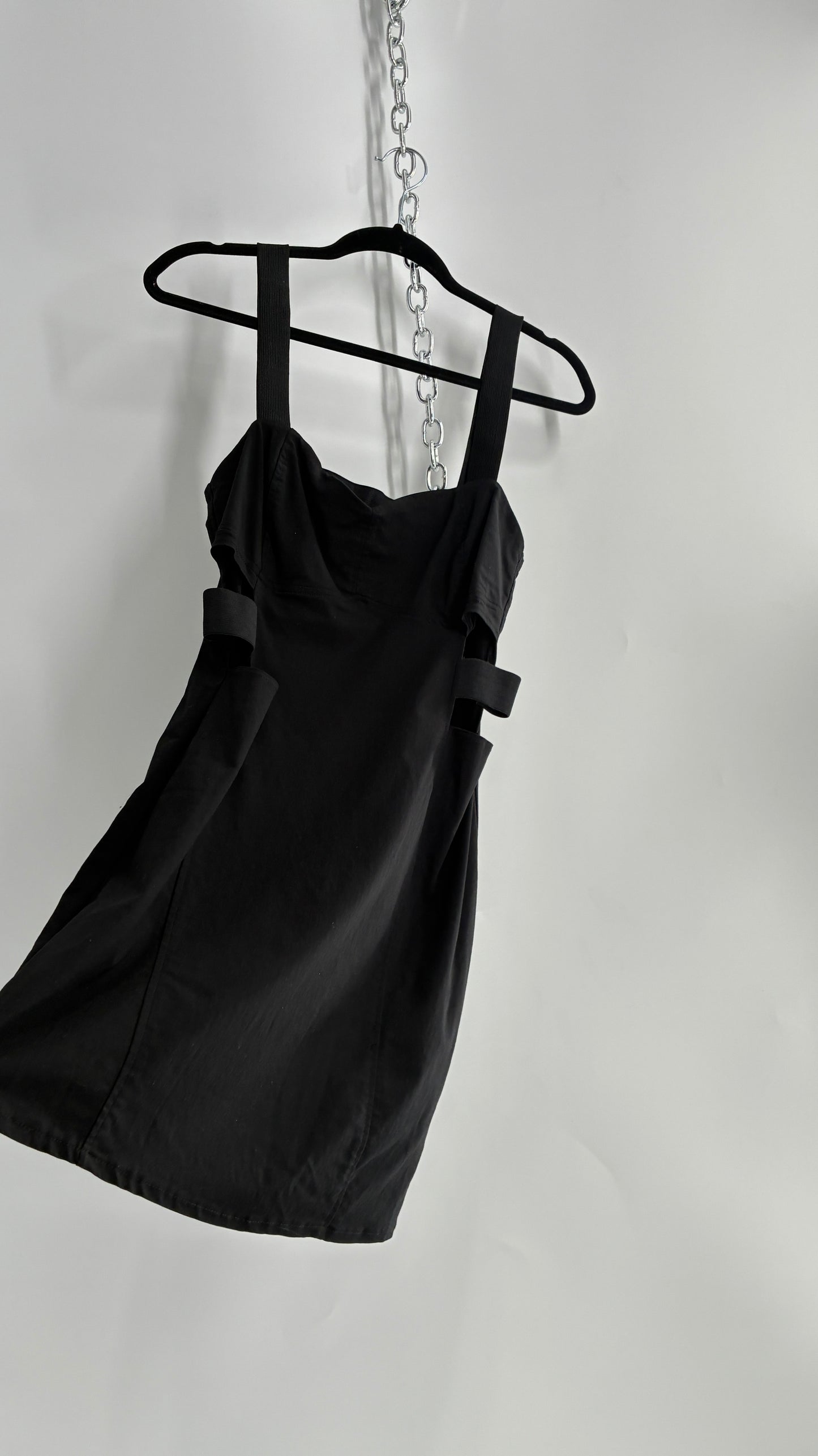 Vintage Black Cut Out Mini Dress (14)