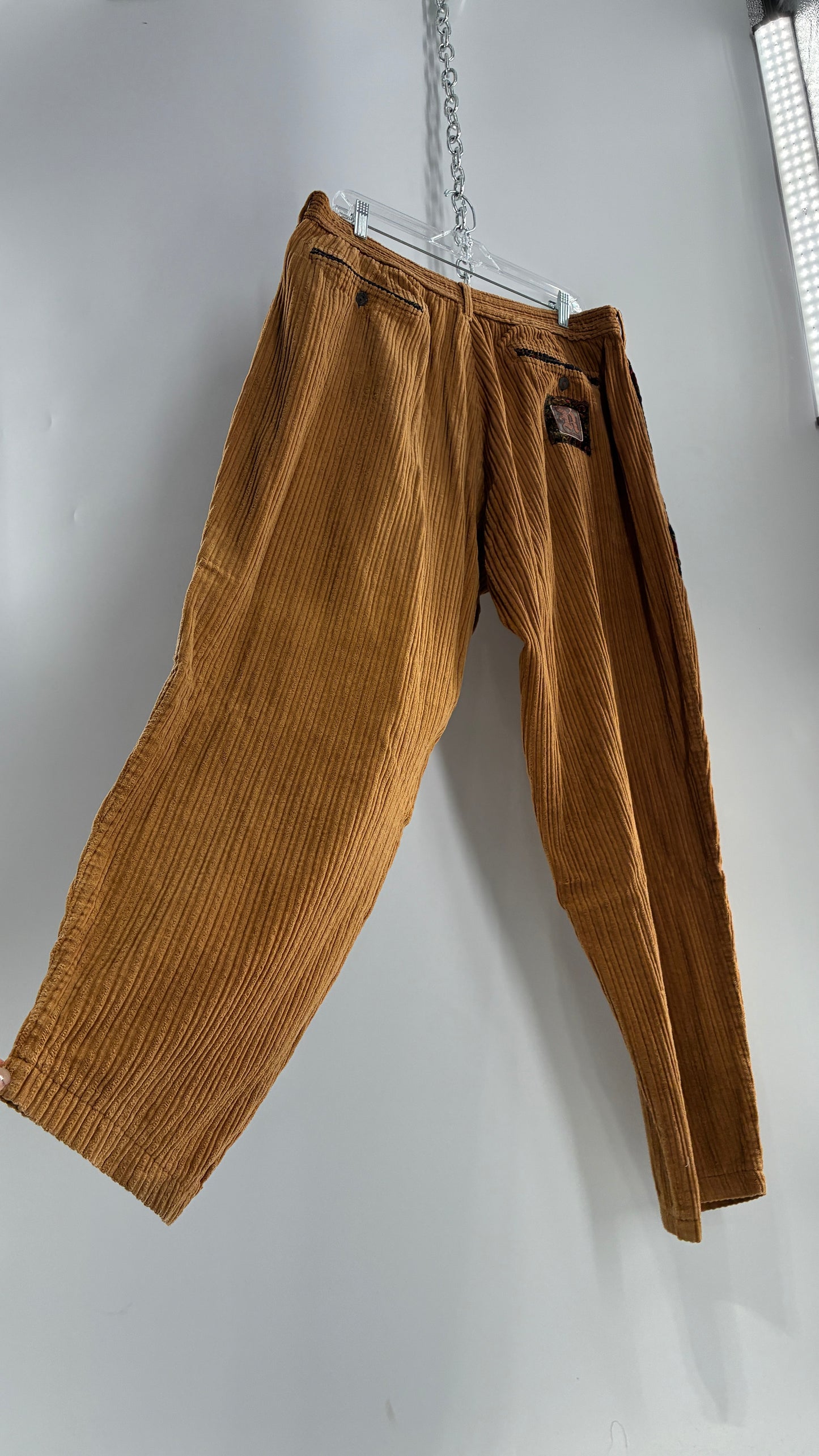 Vintage Men’s 1980s ROCOCO Le Parisien Corduroy Patchwork Pants (Medium)