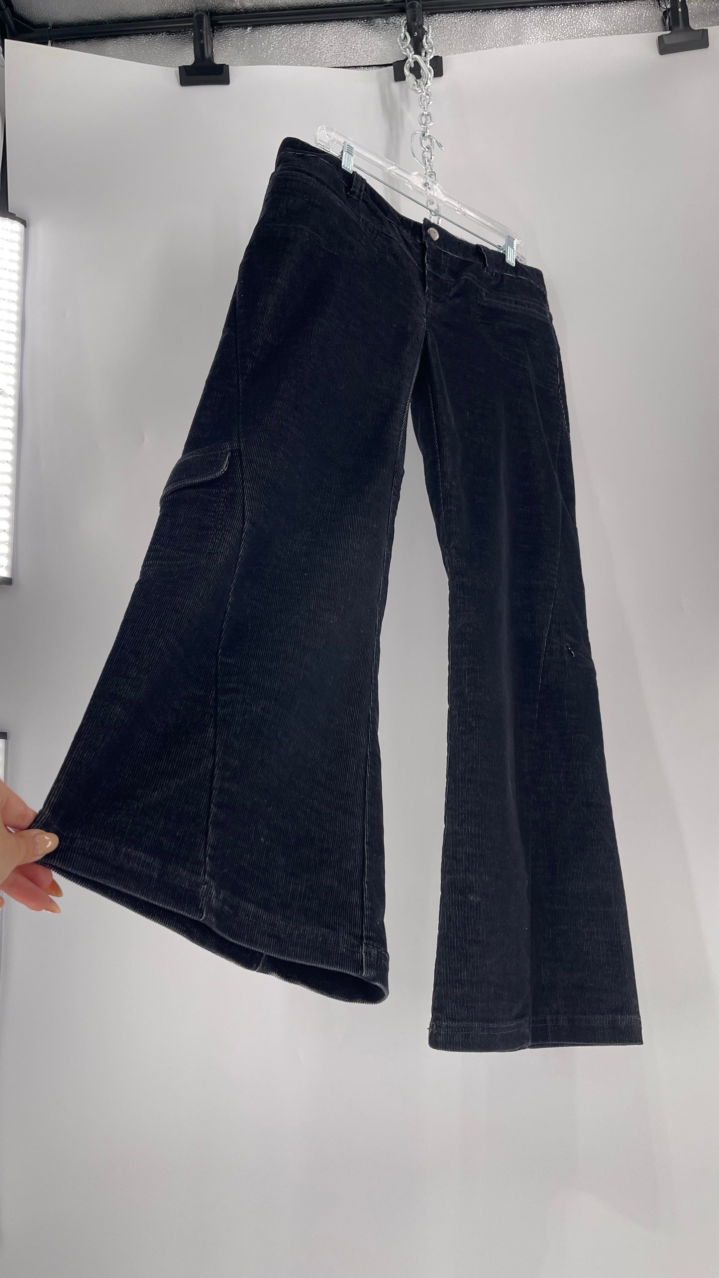 Athleta Black Flare Corduroy Pants (Size 14/L)