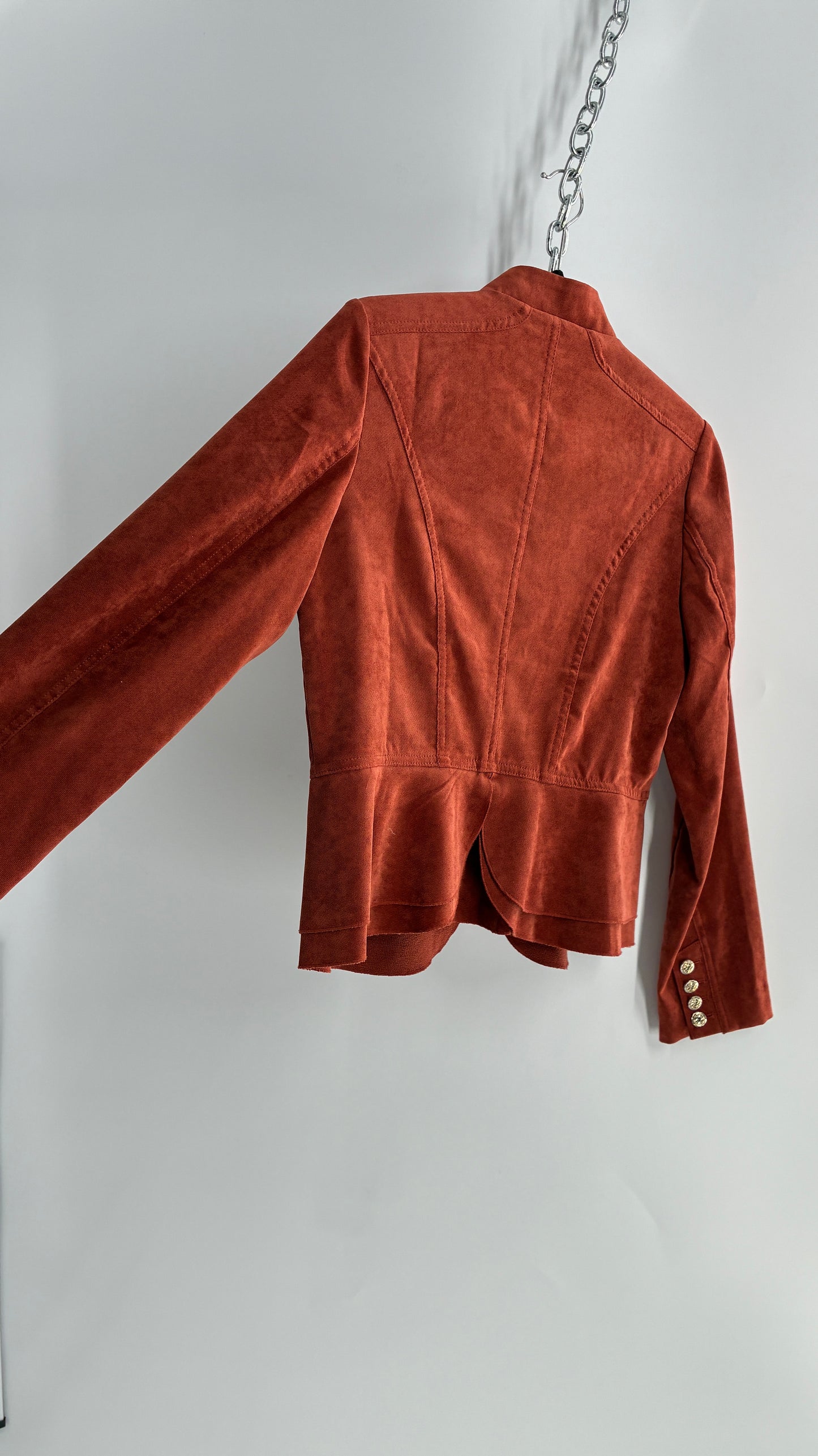 Vintage Orange Button Front Jacket (Small)