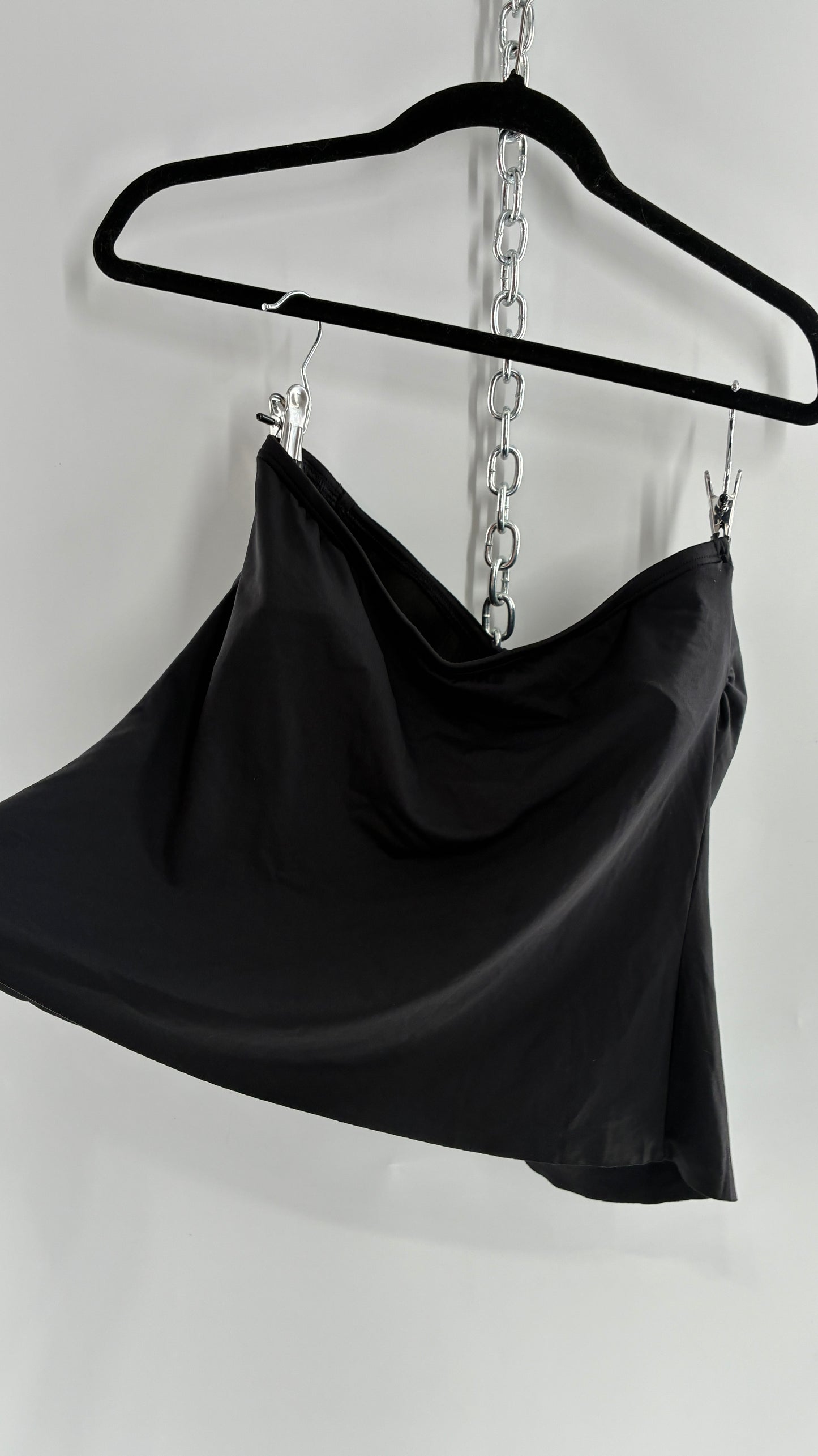 Vintage VINCE CAMUTO Black Strapless Draped Tube Top with Built in Bra (Medium)