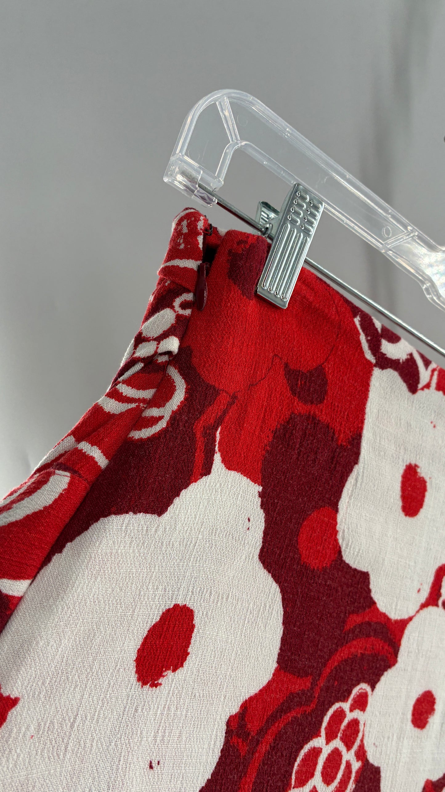 Free People Red and White Floral Mini Skirt (0)