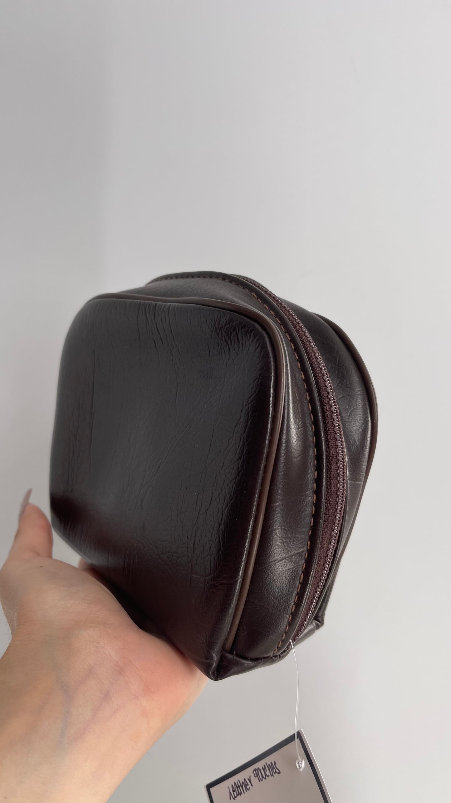 Vintage Dark Brown Leather Pouch