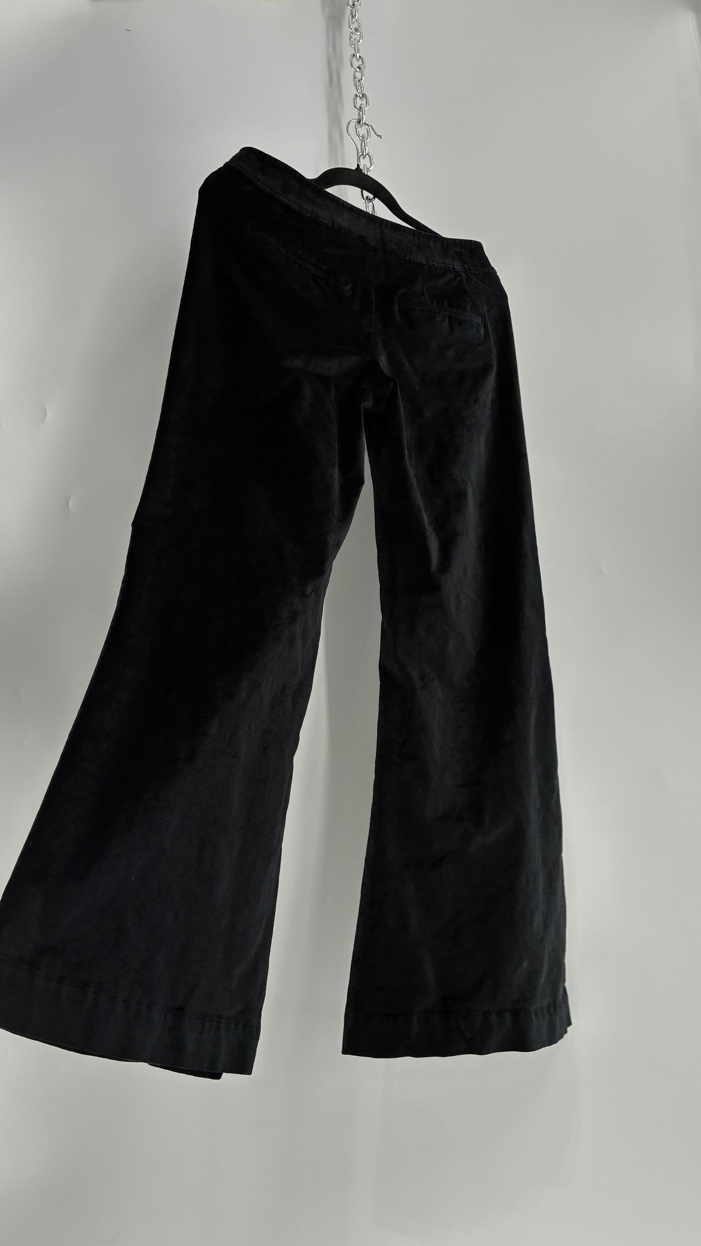 Free people Black Heavy Velour Velvet Walk with You Kick Flare Hot Pants(6)