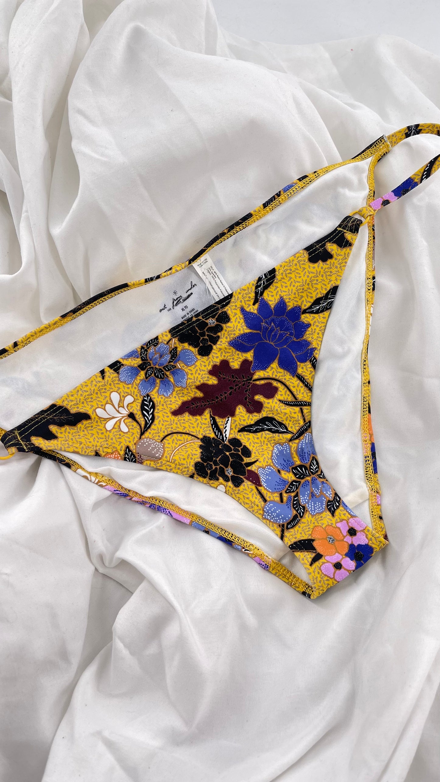 Urban Outfitters Out From Under Yellow Floral Swim Bottoms (XL)
