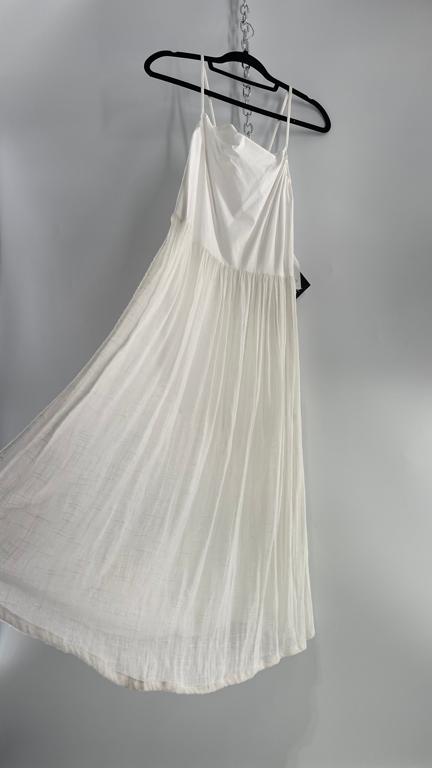ØM Objects Without Meaning White Dress with Woven Skirt and Tags Attached (Large)