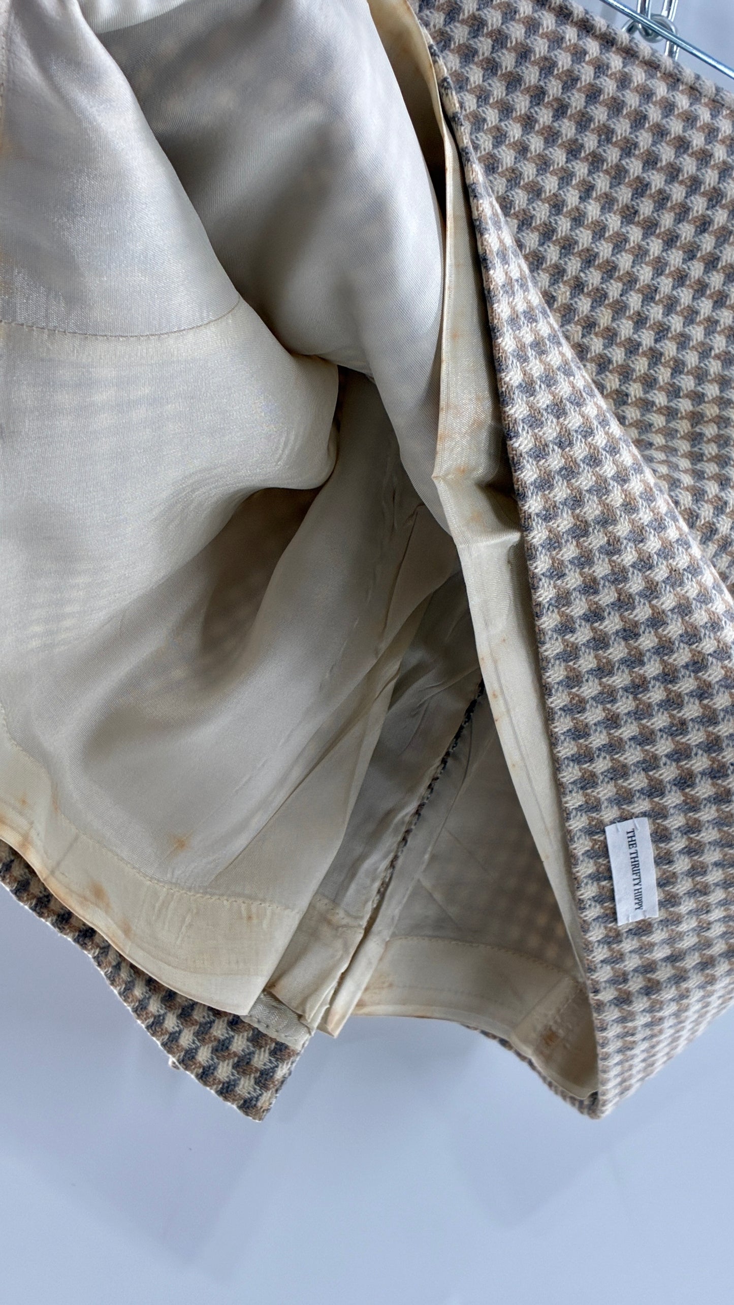 Vintage Suit Set with DONNA MORGAN Jacquard Puff Sleeves Tailored Slim Waist Suit Jacket with Upcycled Woven Mini Skirt (6)