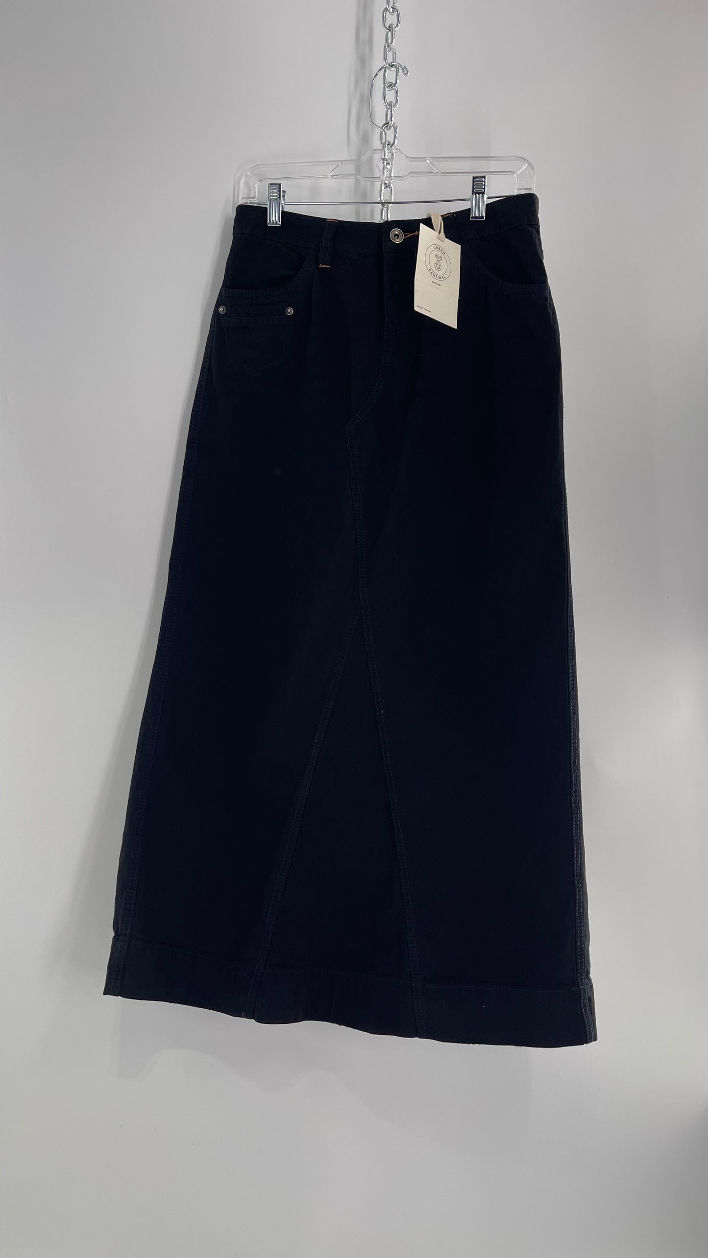 Vintage Urban Outfitters Renewal Union Bay Dark Wash Denim Full Length Skirt with Tags Attached (Small)