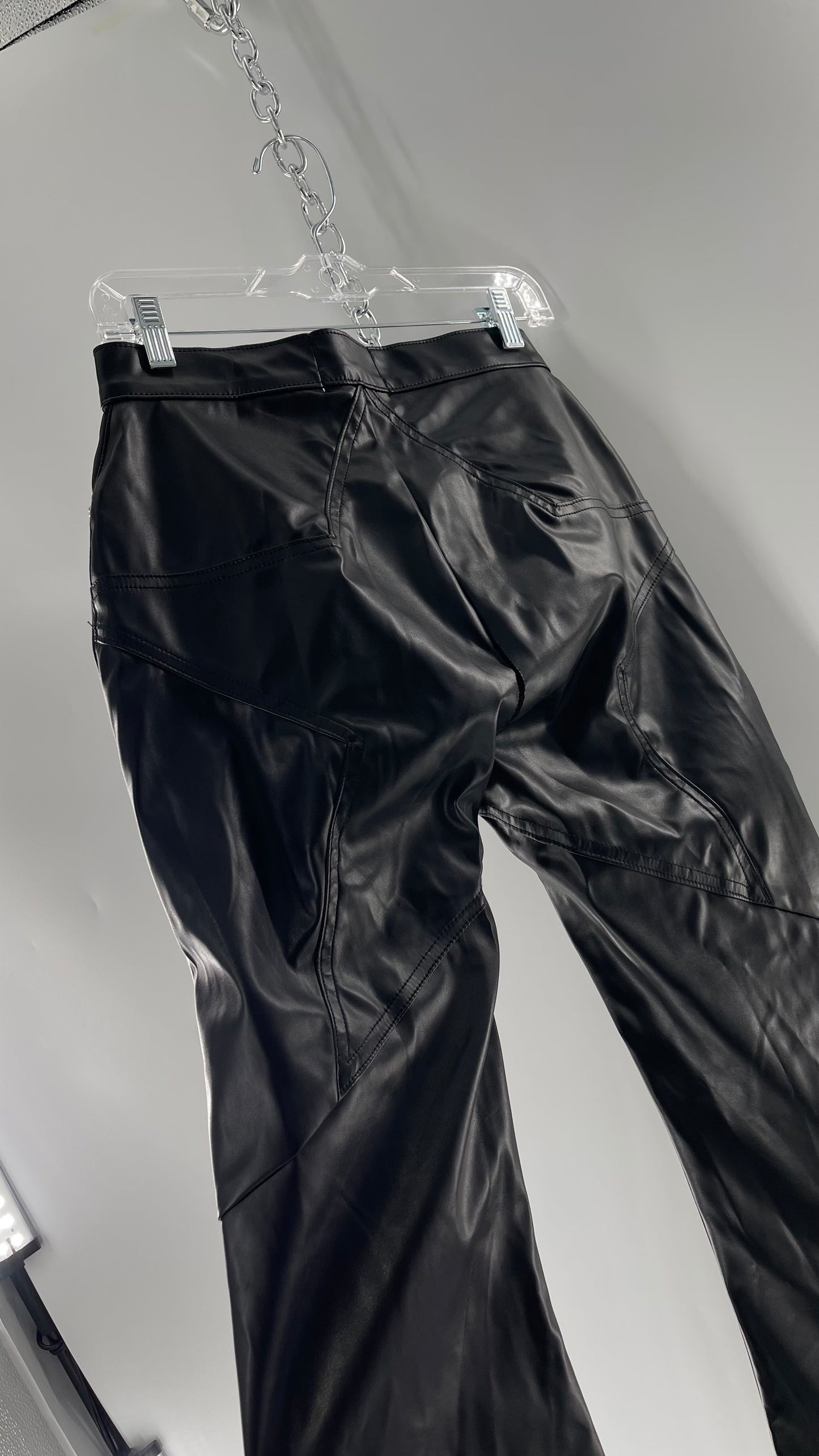 Revice Faux Leather Kick Flares with Star Bum (29)