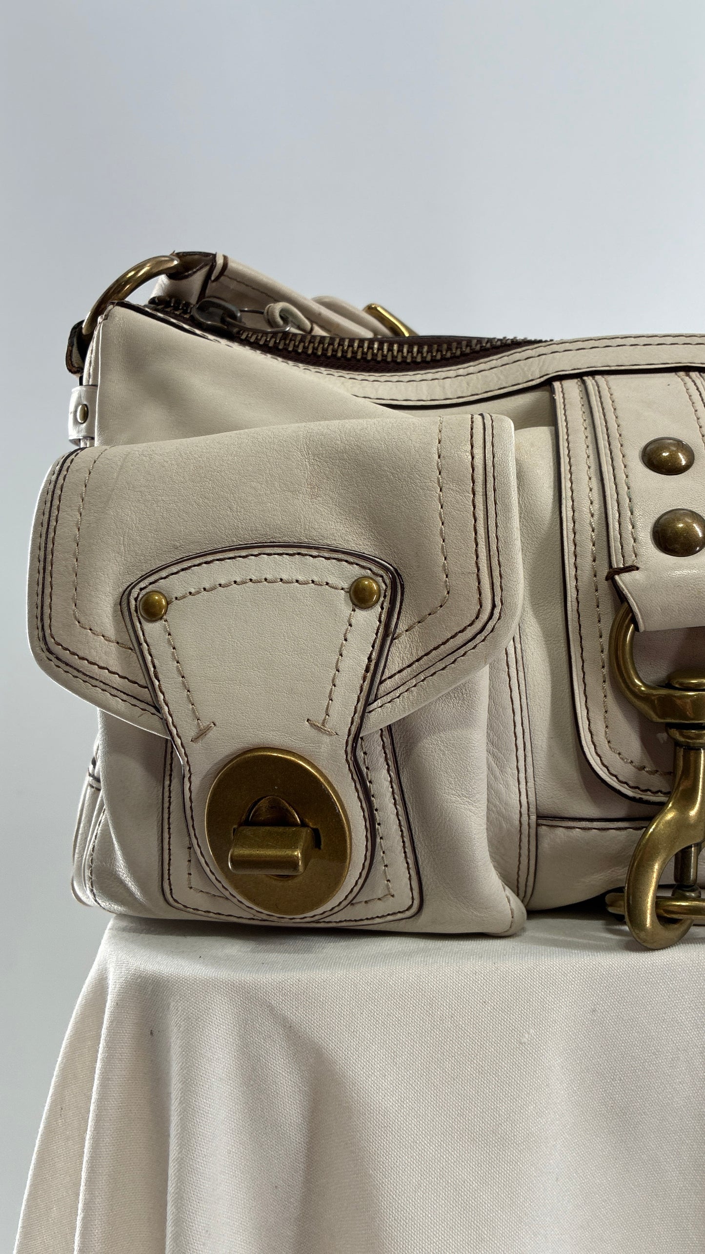RARE COACH 65th Anniversary Legacy Leather Oversized Turnlock Shoulder Bag