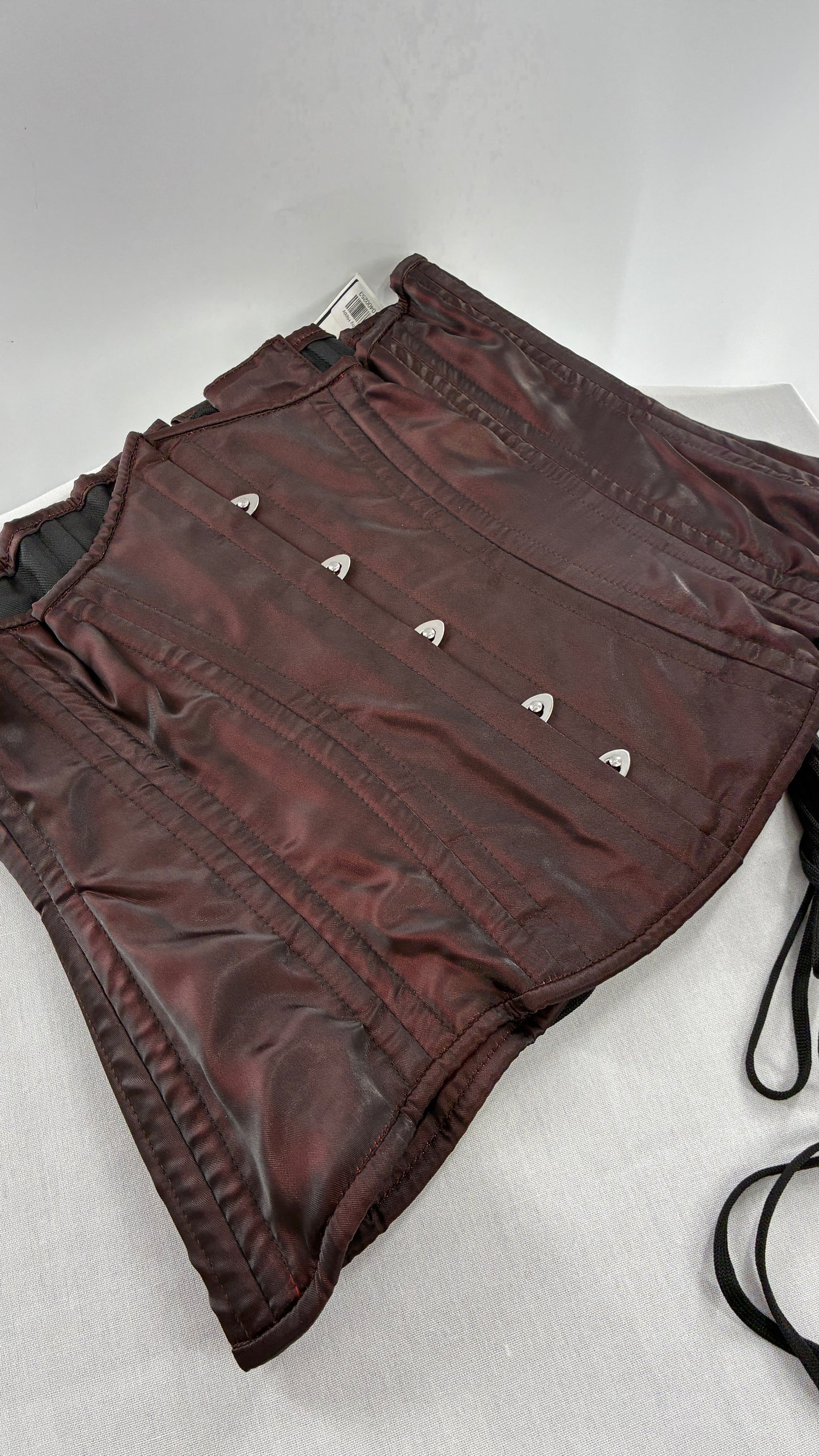 Vintage ORCHARD CORSETS Heavy Duty Burgundy Brown Corset (30”)