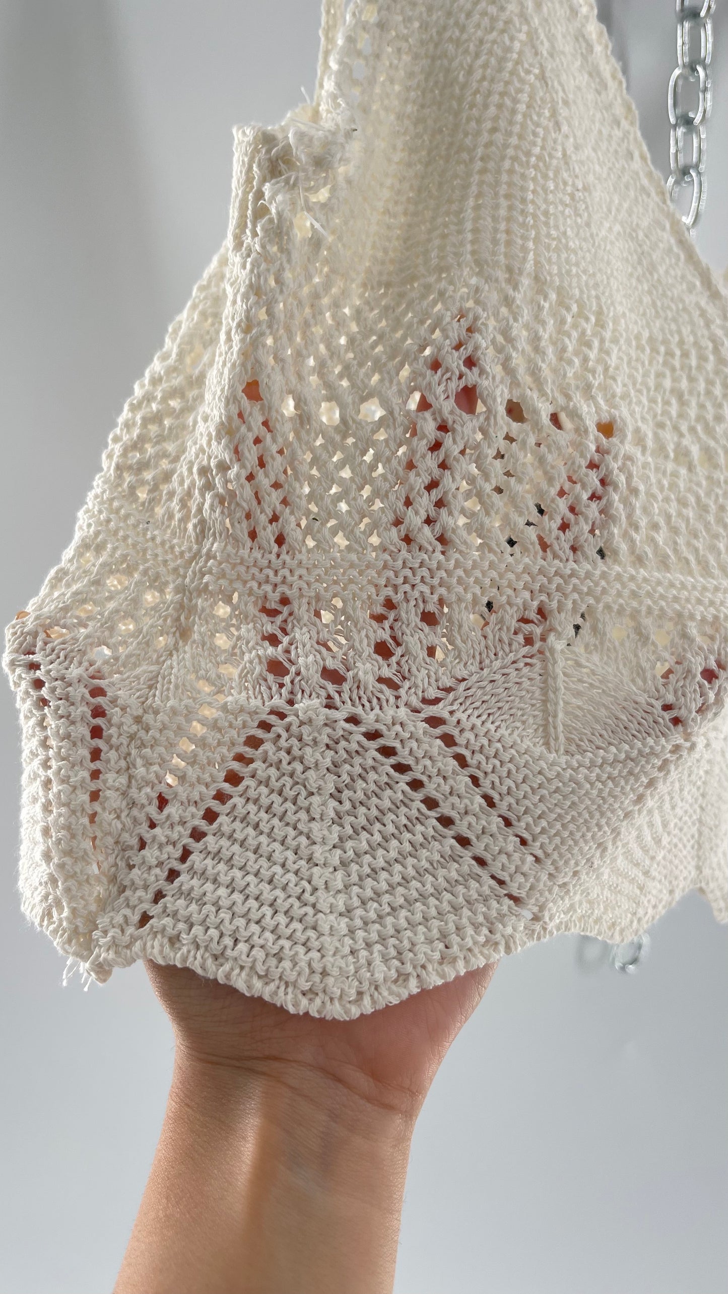 Anthropologie Pilcro White Crochet Cropped Tank (Small)