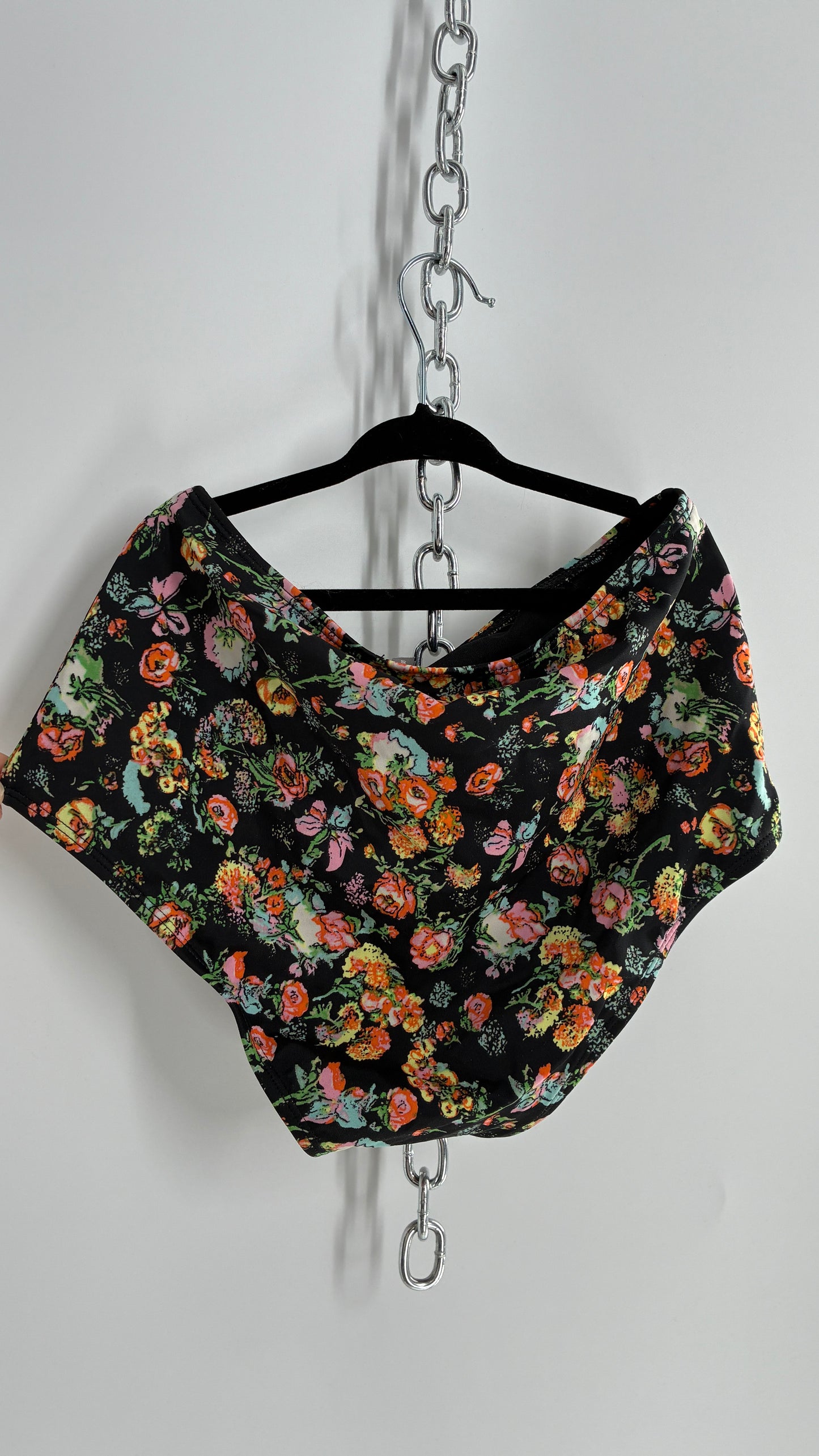 LA Hearts High Waisted Floral Swim Bottoms (Small)