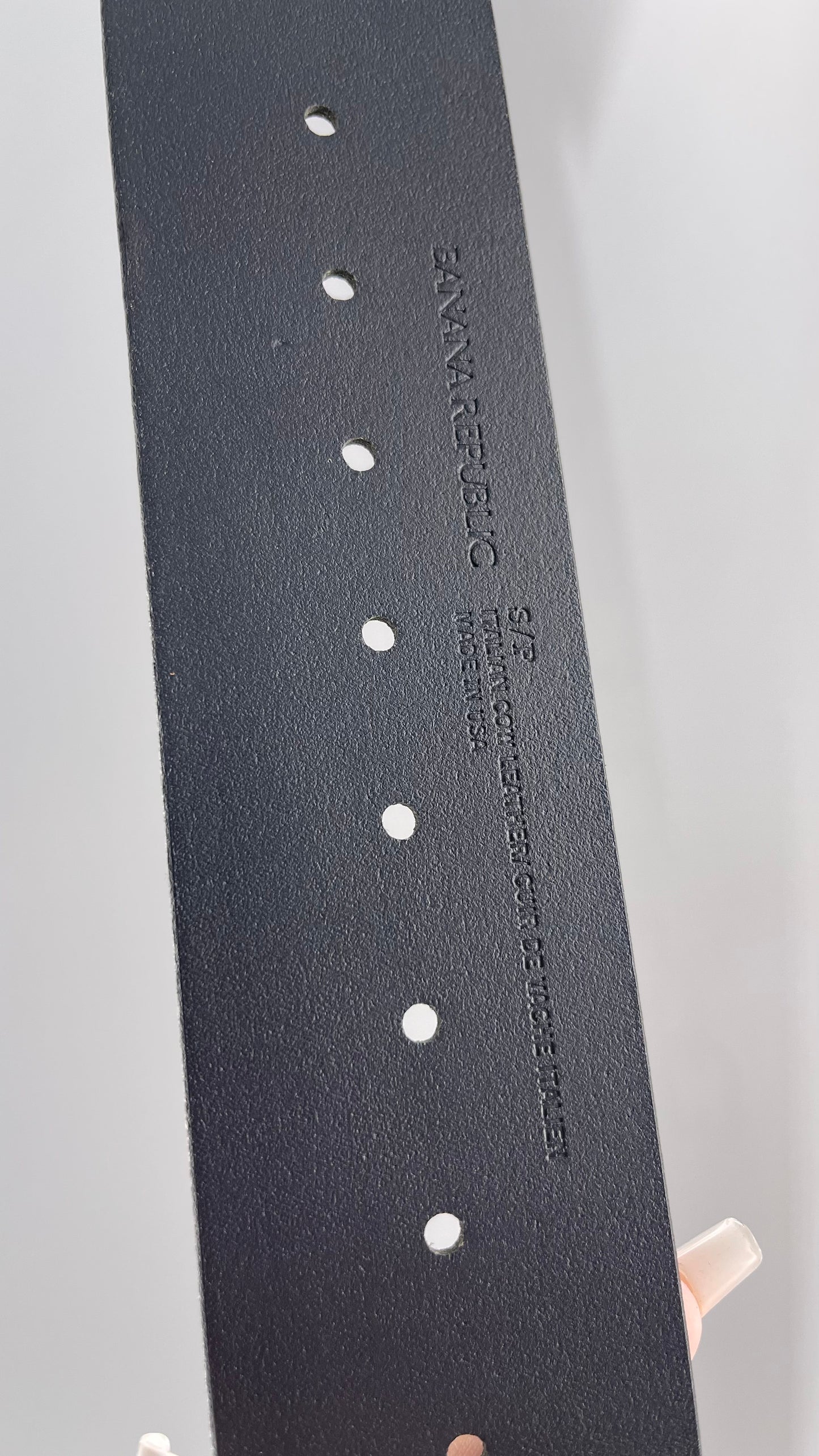Banana Republic Wide Black Italian Cow Leather Belt (Small)