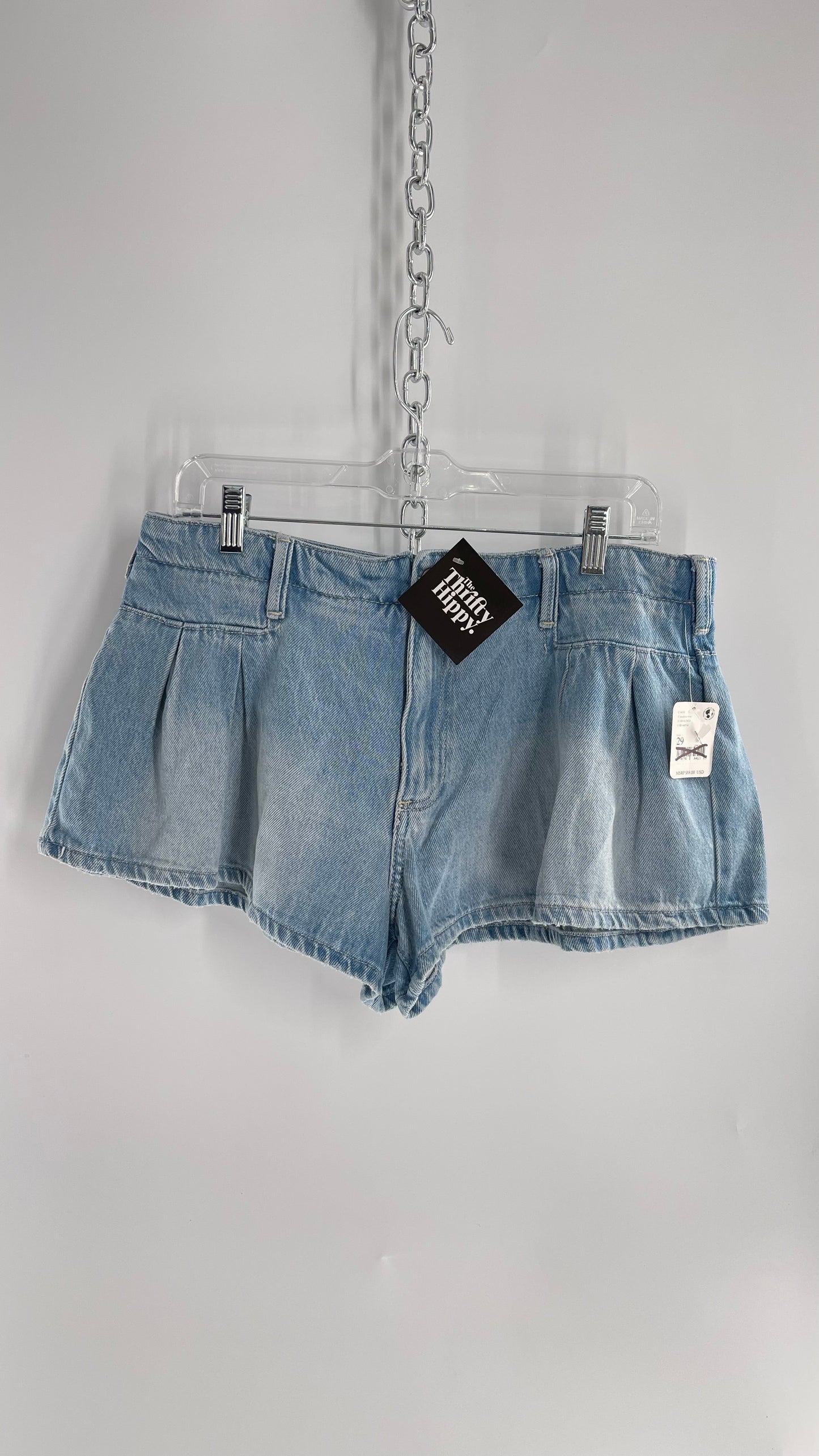 Free People Blue Bell Low Rise Pleated Short with Tags Attached (29)