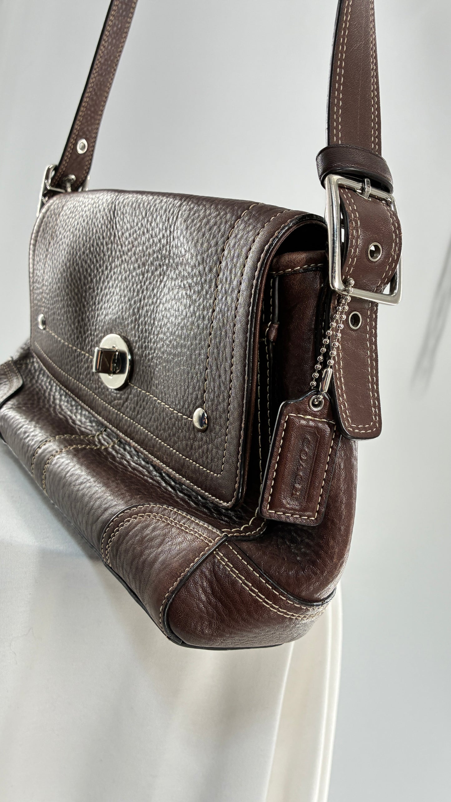 Vintage COACH Hamilton Brown Leather Crossbody