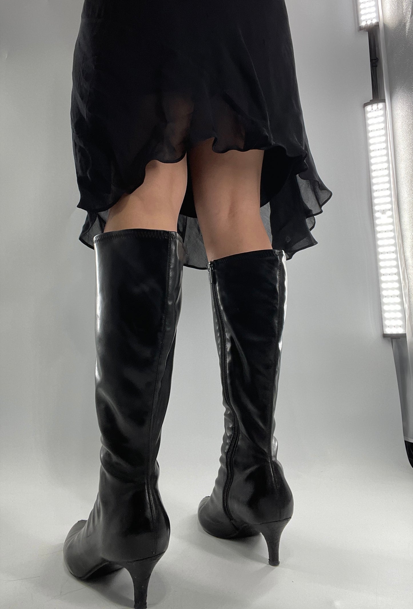 Vintage Kitten Heel Knee High Boots