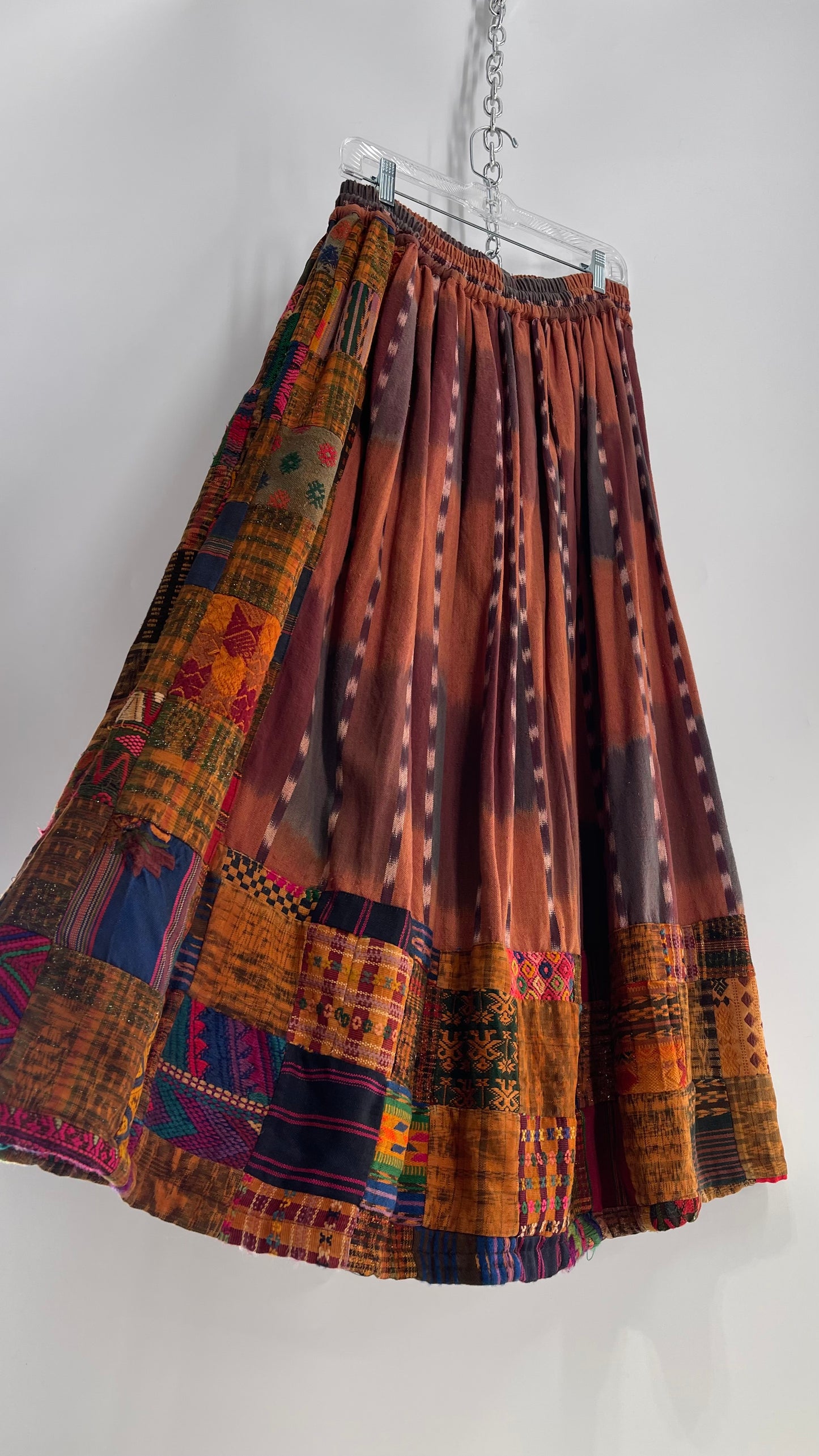 Laise Adzer Vintage Heavily Embroidered, Linen Patchwork Set (M/L)