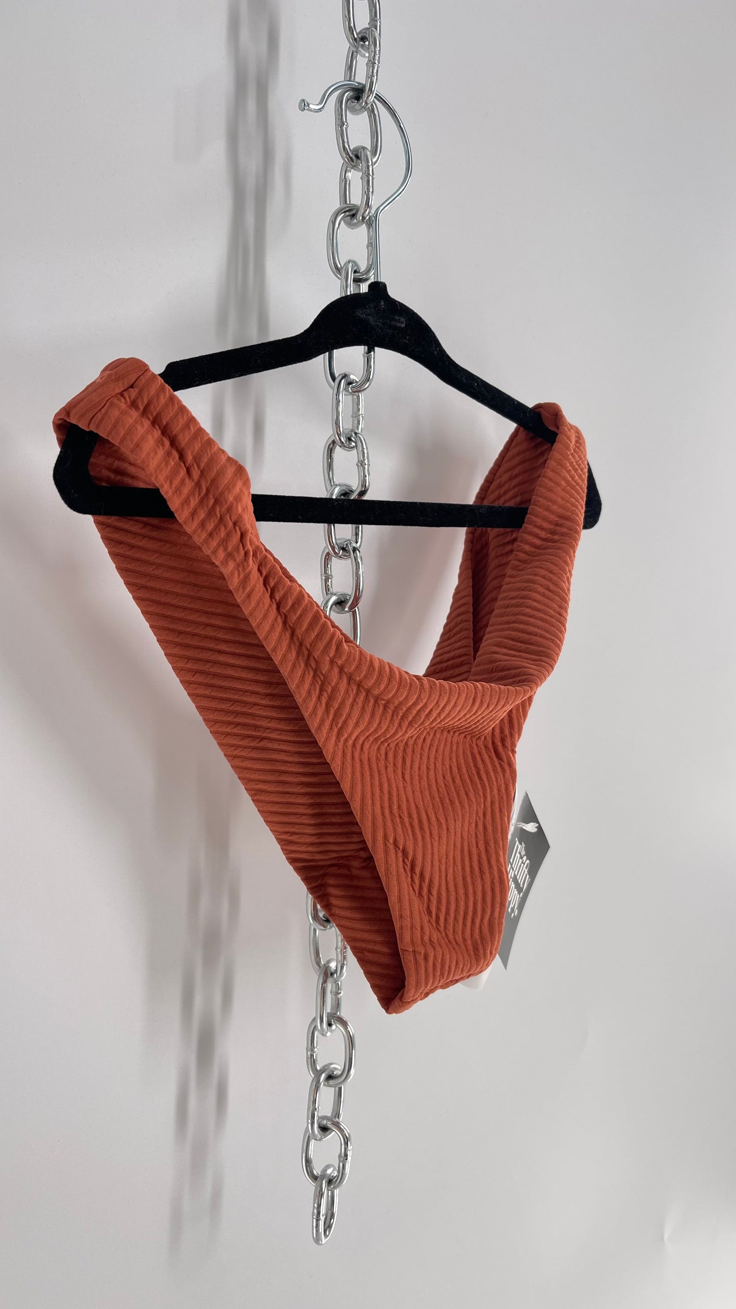 Billabong Cheeky Terracotta Orange Ribbed Swim Bottoms NWOT (Medium)