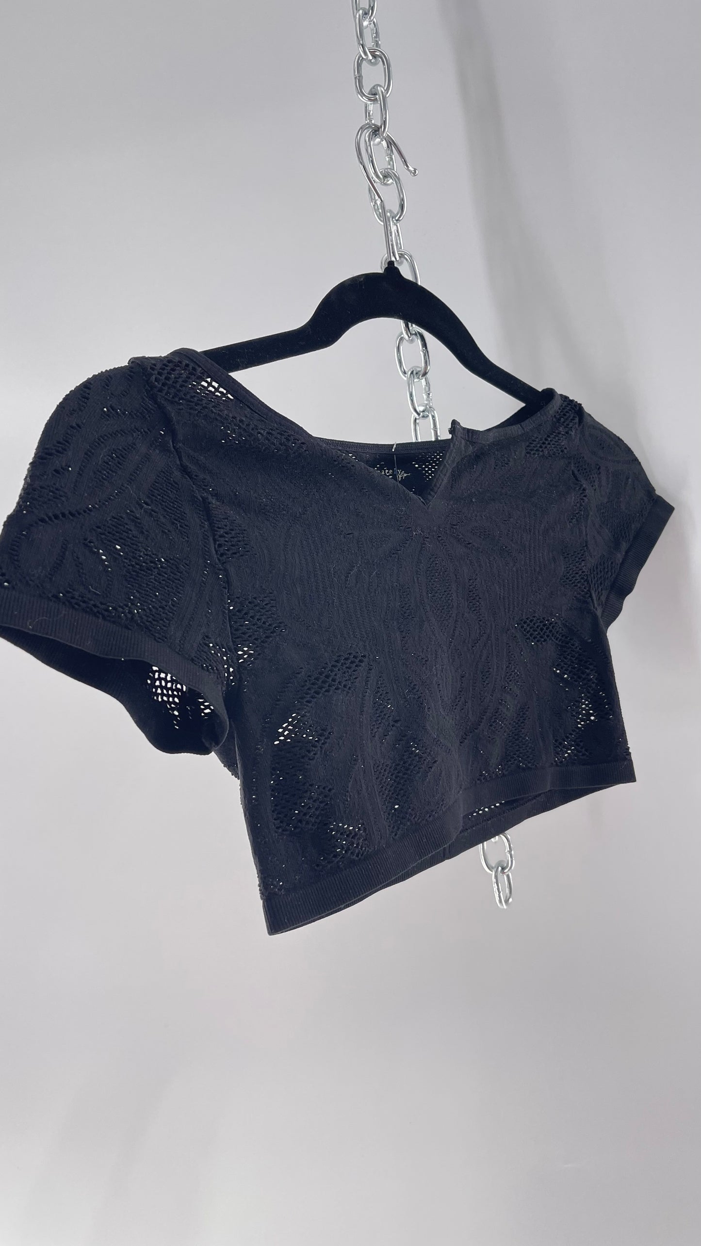 Intimately Free People Spandex Lace Cropped Short Sleeve (XS/S)