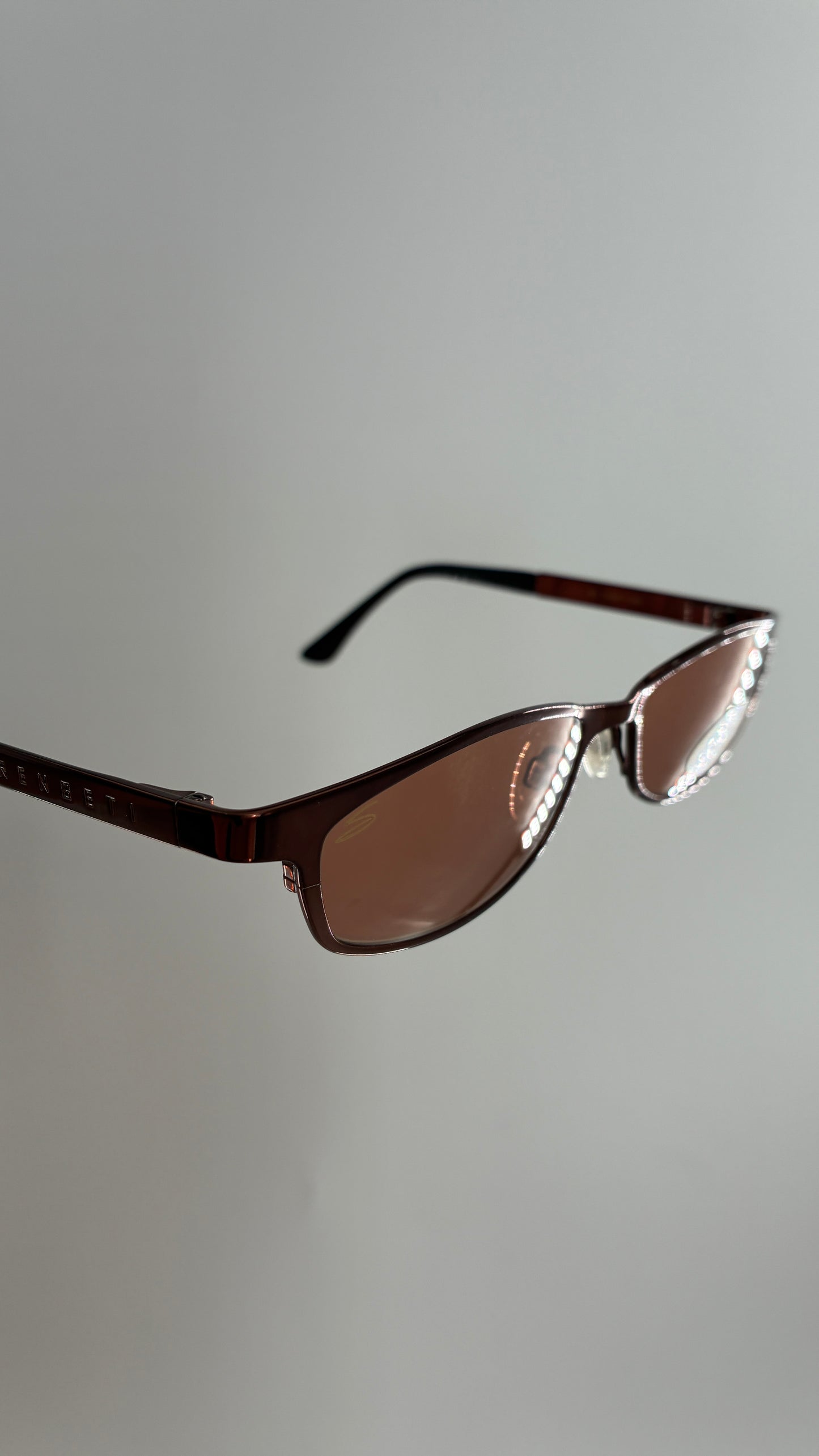 Vintage SERENGETI Polarized Sunglasses with Bronze Metal Frame