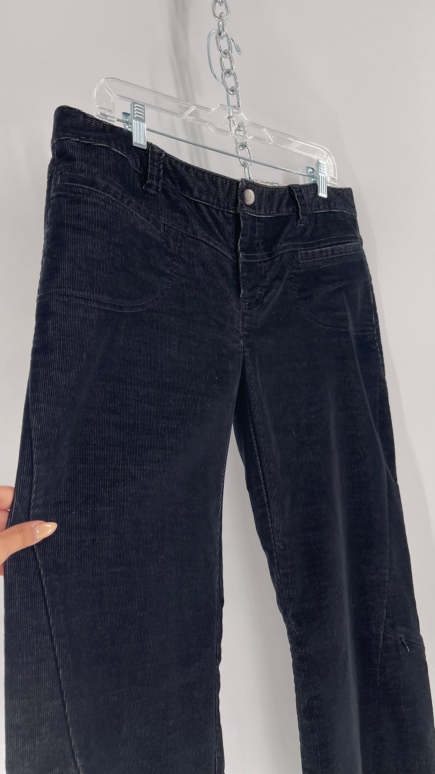 Athleta Black Flare Corduroy Pants (Size 14/L)