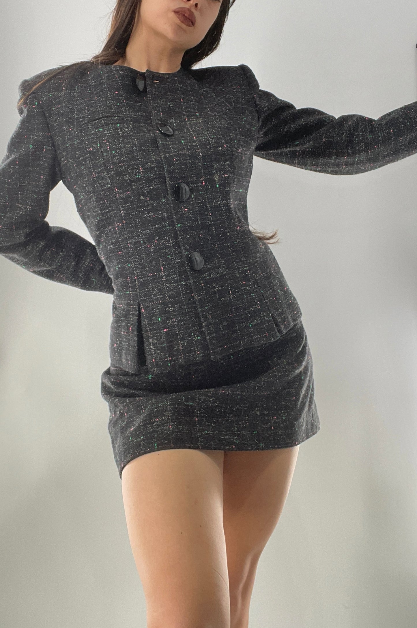 Vintage Custom Handmade 2Piece Suit Set with Blazer and Corseted Skirt