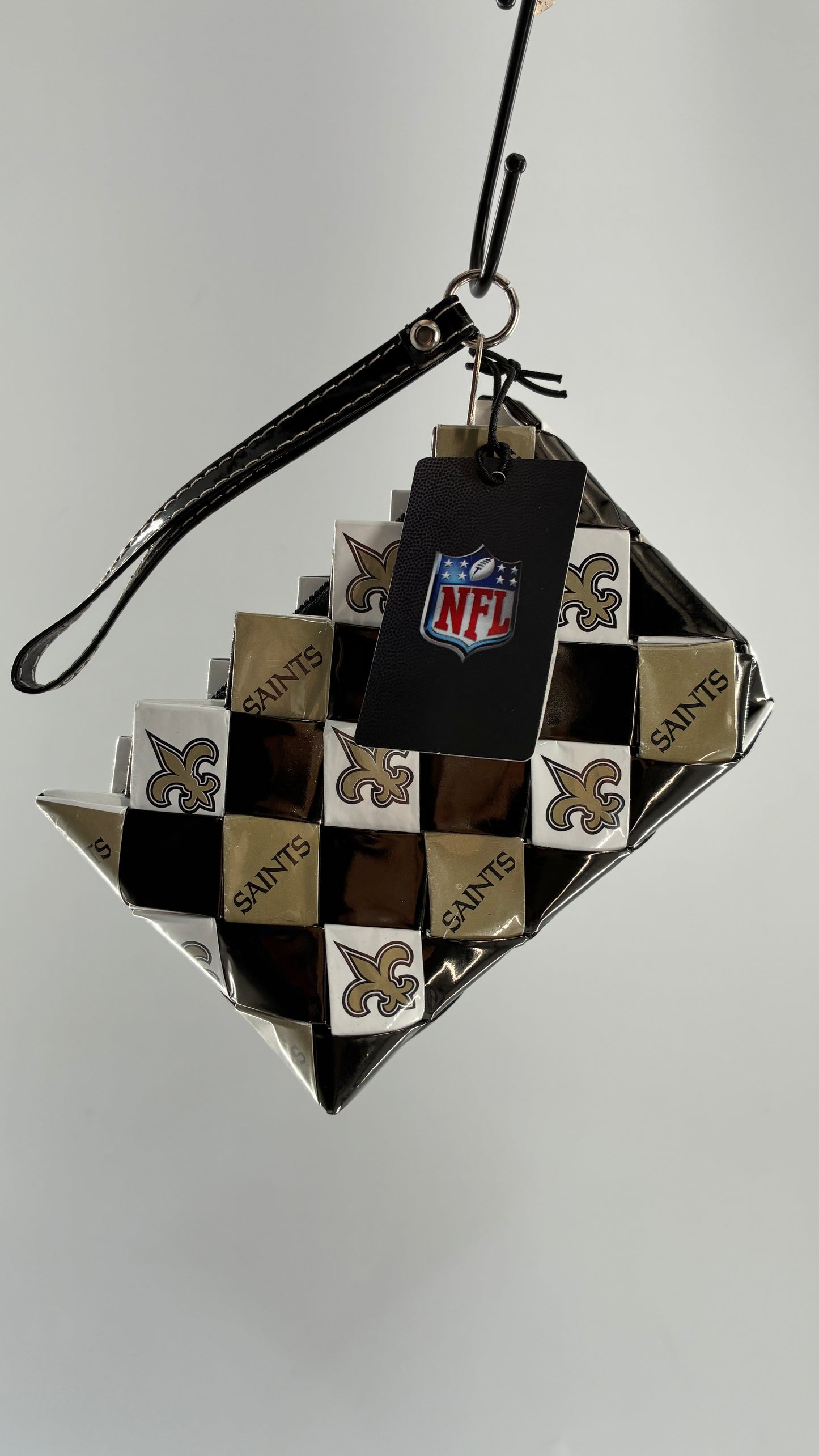 Deadstock Vintage SAINTS NFL OLLIN Made in Mexo Wristlet