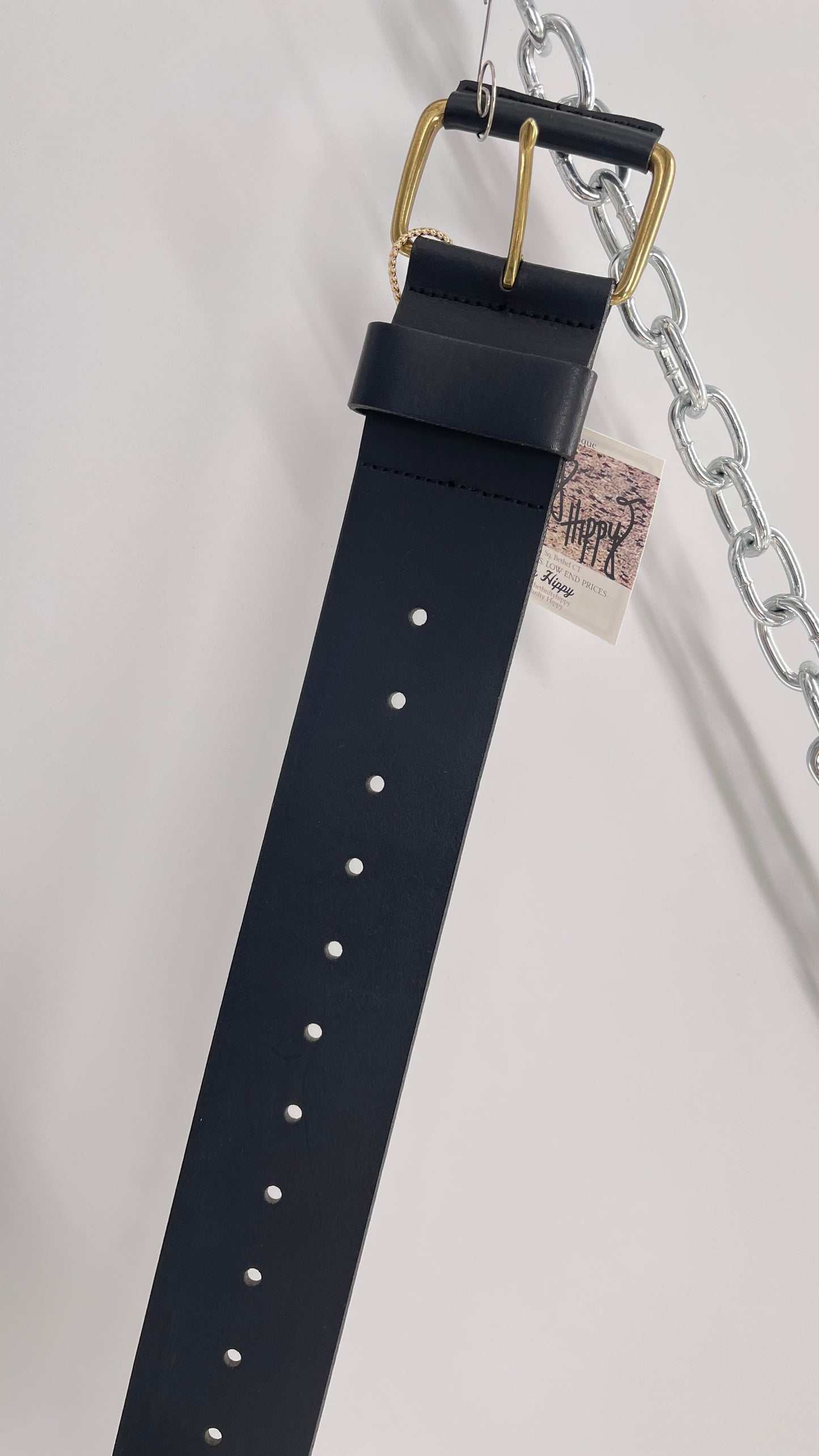 Banana Republic Wide Black Italian Cow Leather Belt (Small)