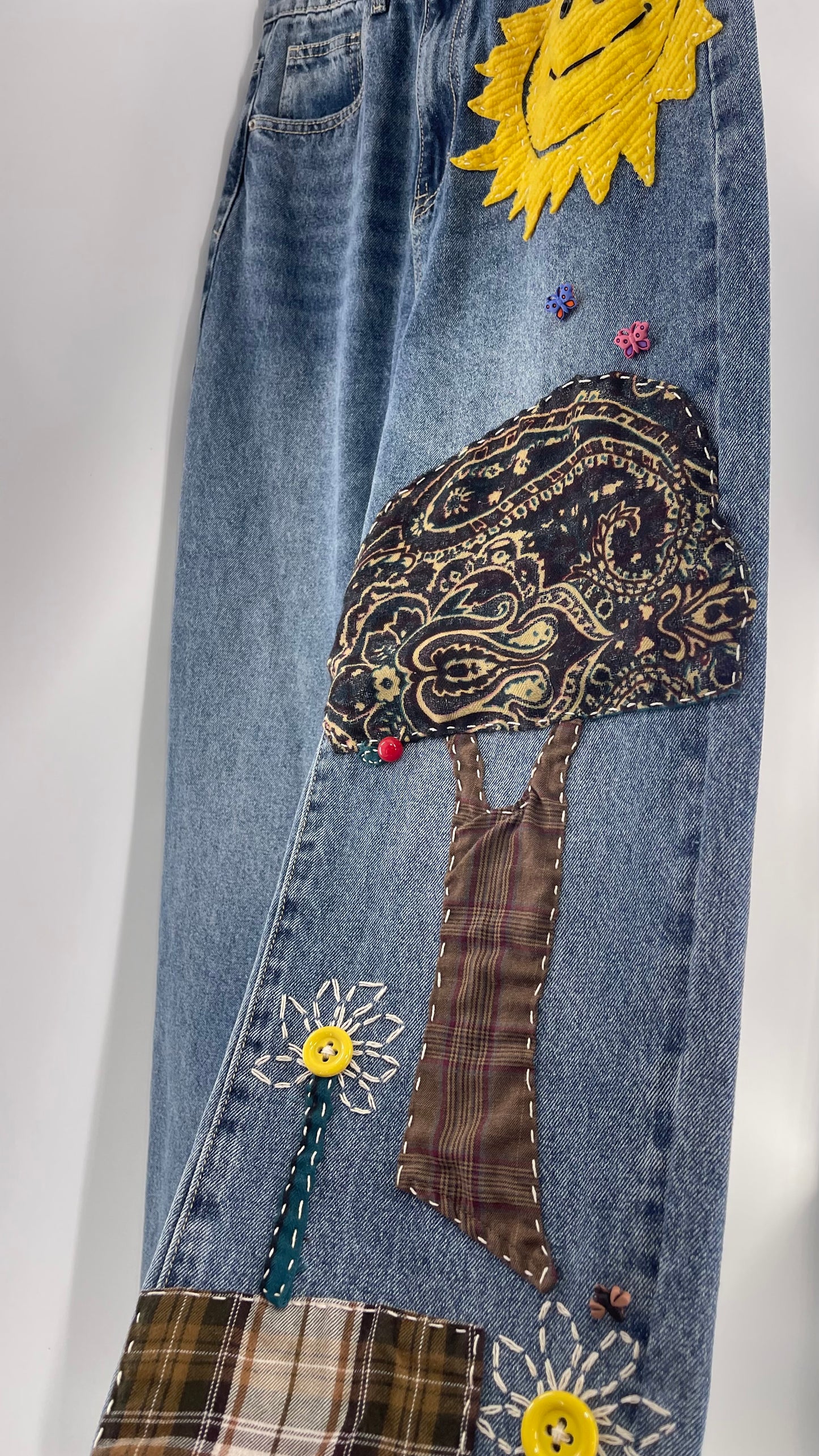 CUSTOM Hand Made Hand Sewn Patchwork Sun Dazed Denims (26)