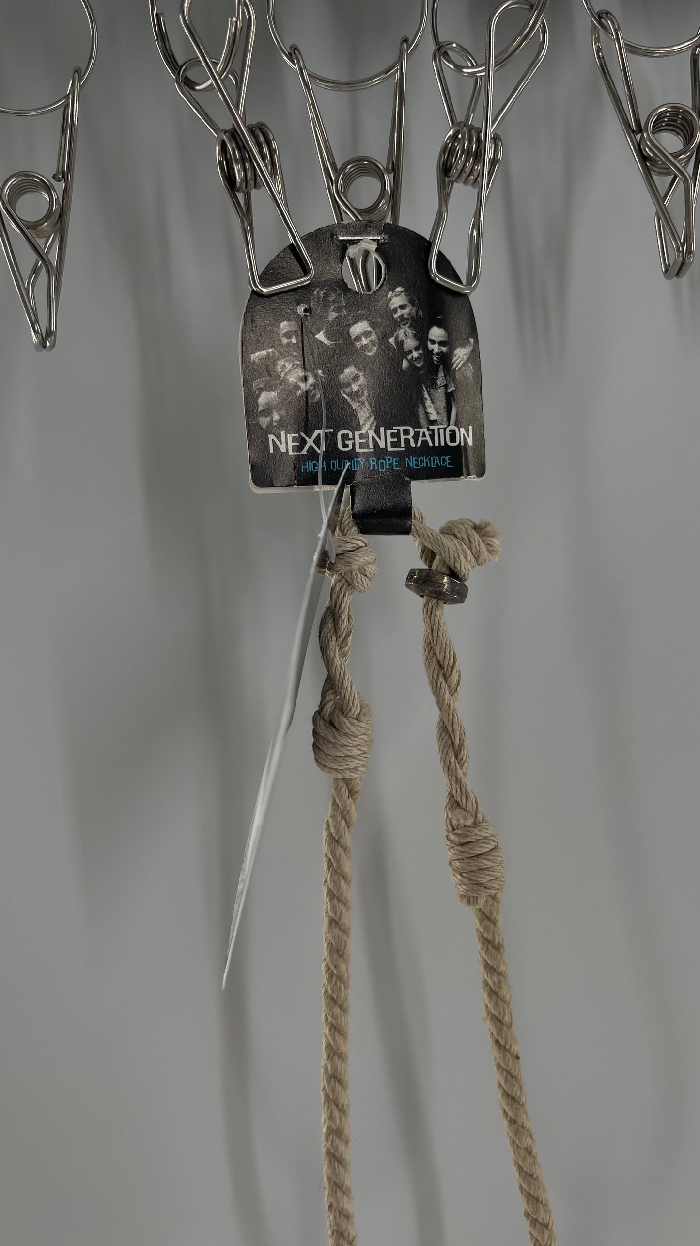 90s Next Generation Rope Necklace with Silver Engraved Cross