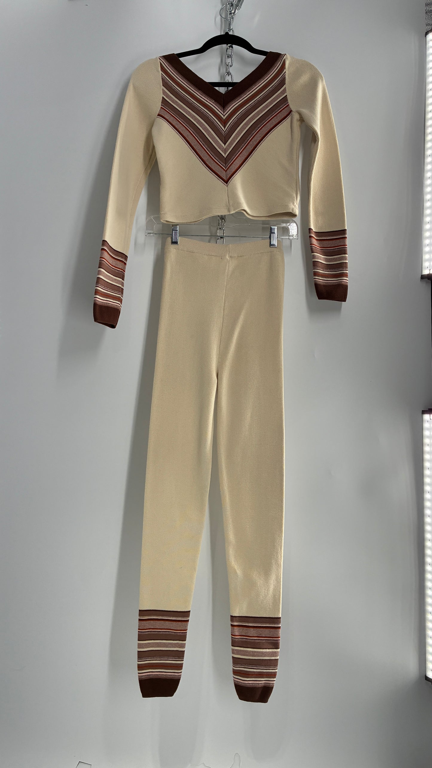 Intimately Free People Worn Knit 70s Style 2 Piece Set (Small)