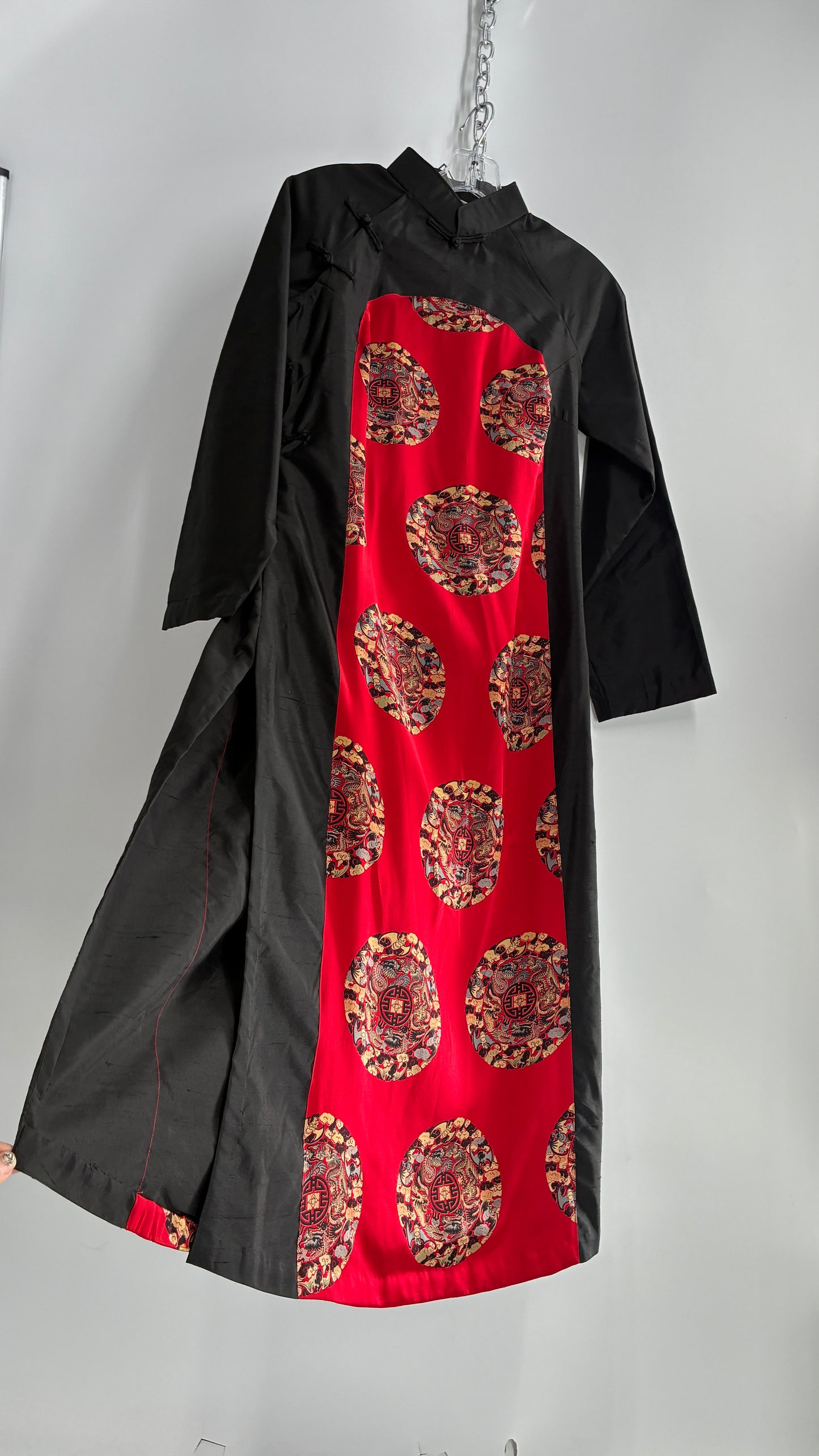 Vintage Qipao INDO-CHIC Black and Red Gown (Large)