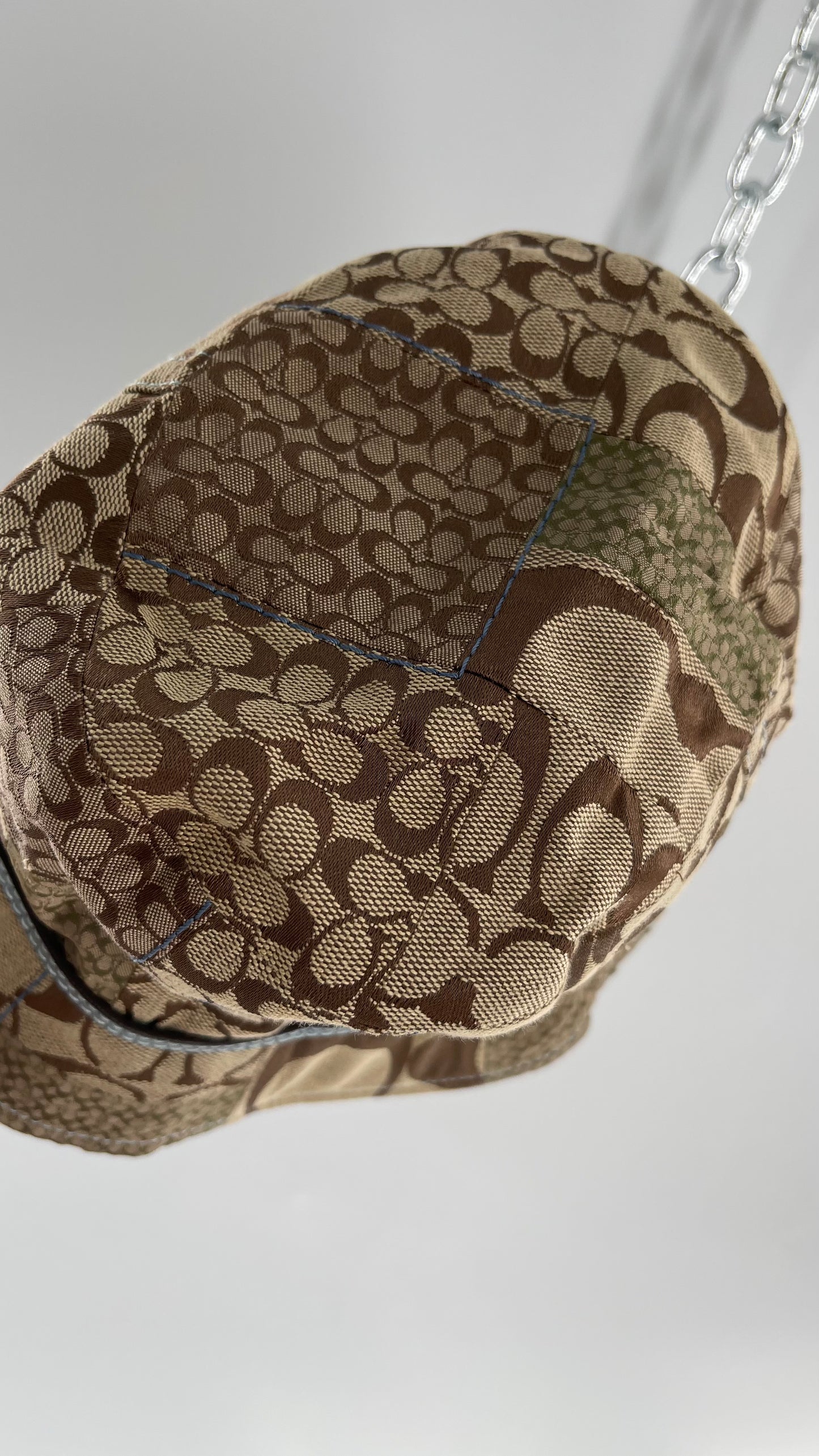 Vintage Coach Logo Patchwork Bucket Hat (Small)