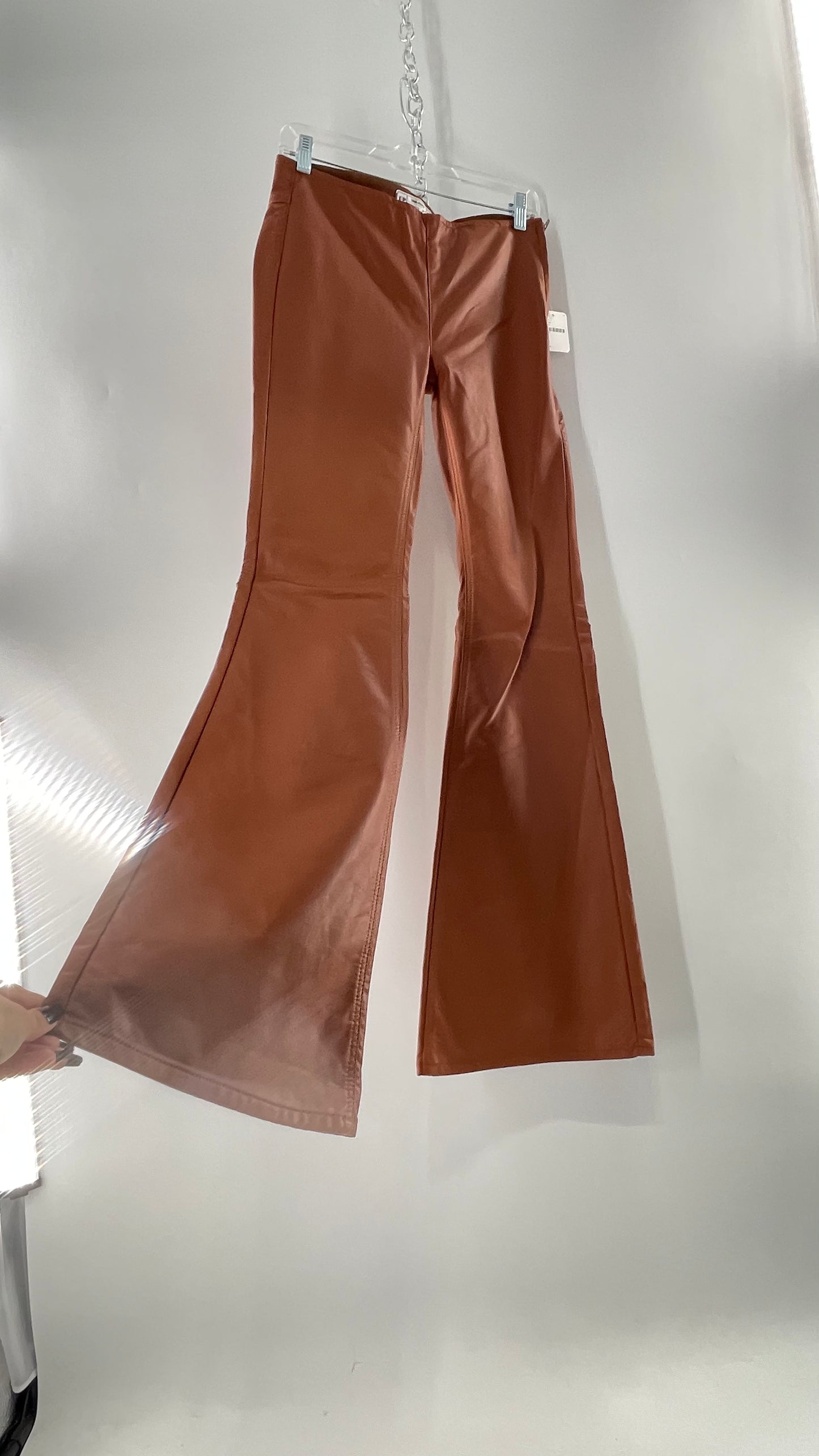 Free People Cognac Vegan Leather Flare (26W)