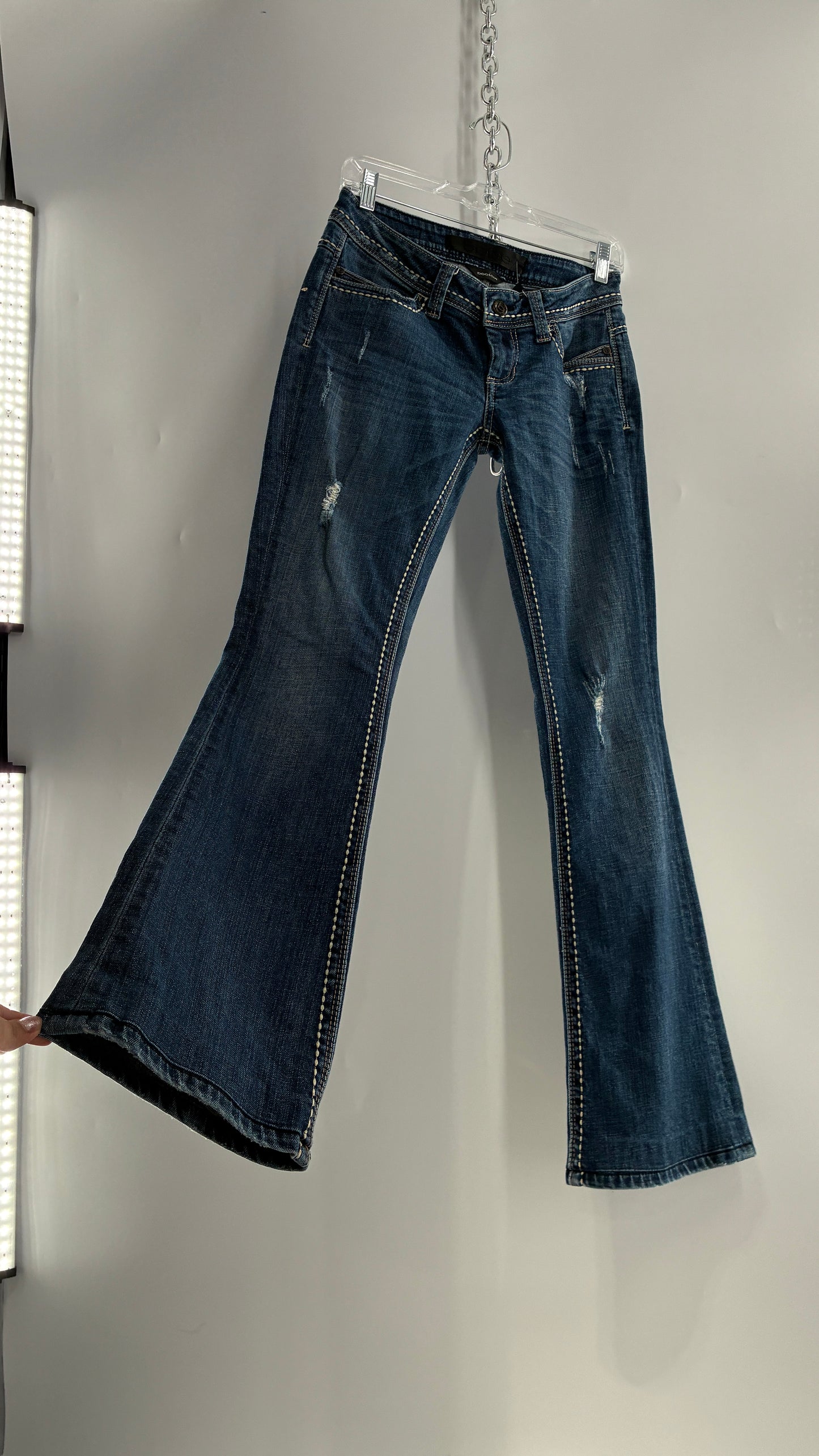Vintage BEBE Low Rise Bootcut Jeans with Contrast Stitch (27)